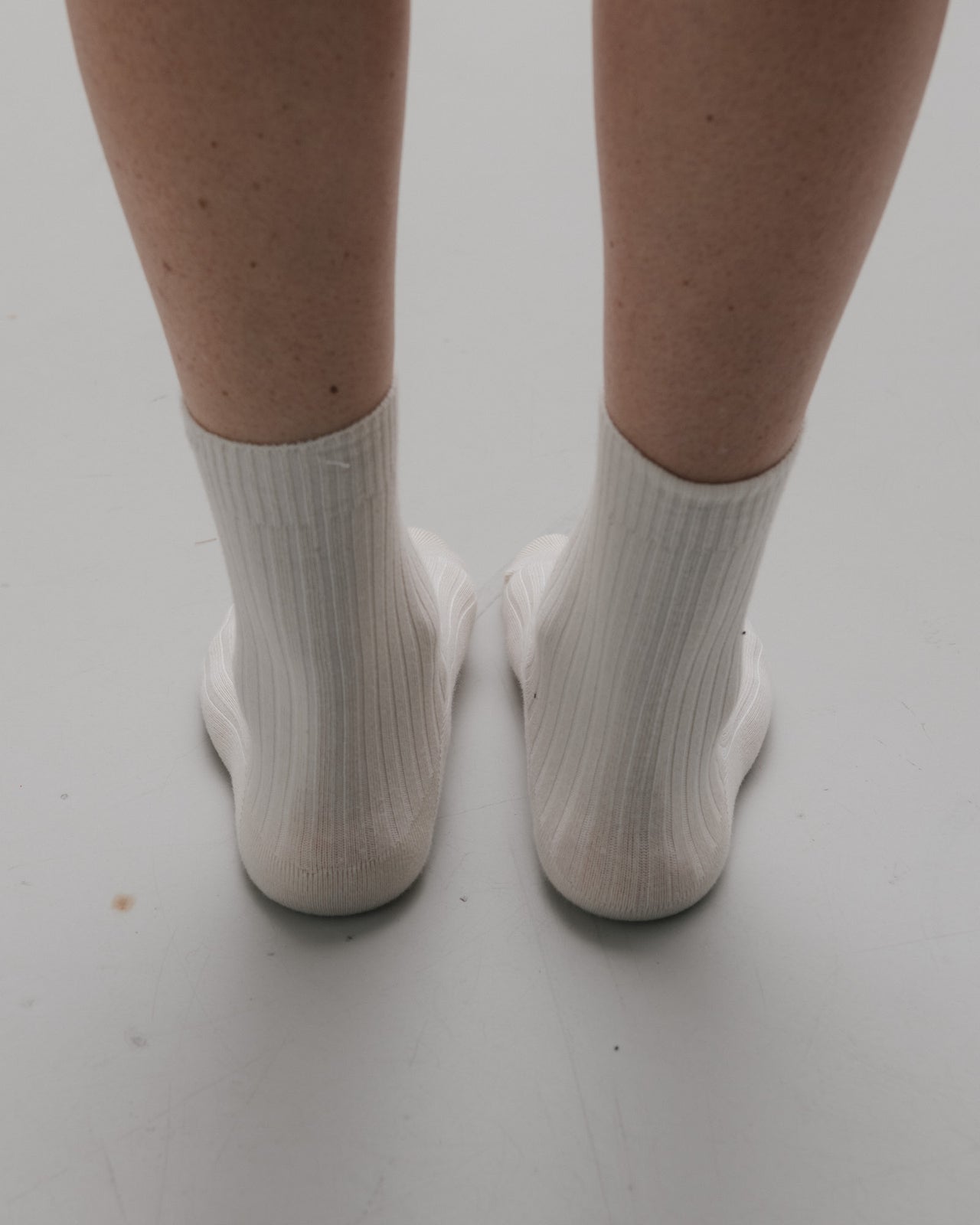 Rib Overankle Socks - Cotton Rib - Undyed