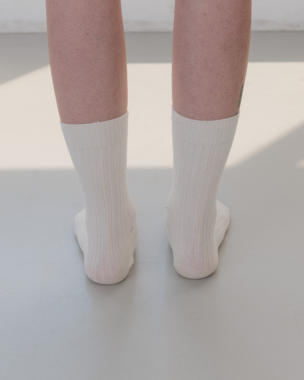 Rib Overankle Socks - Cotton Rib - Undyed