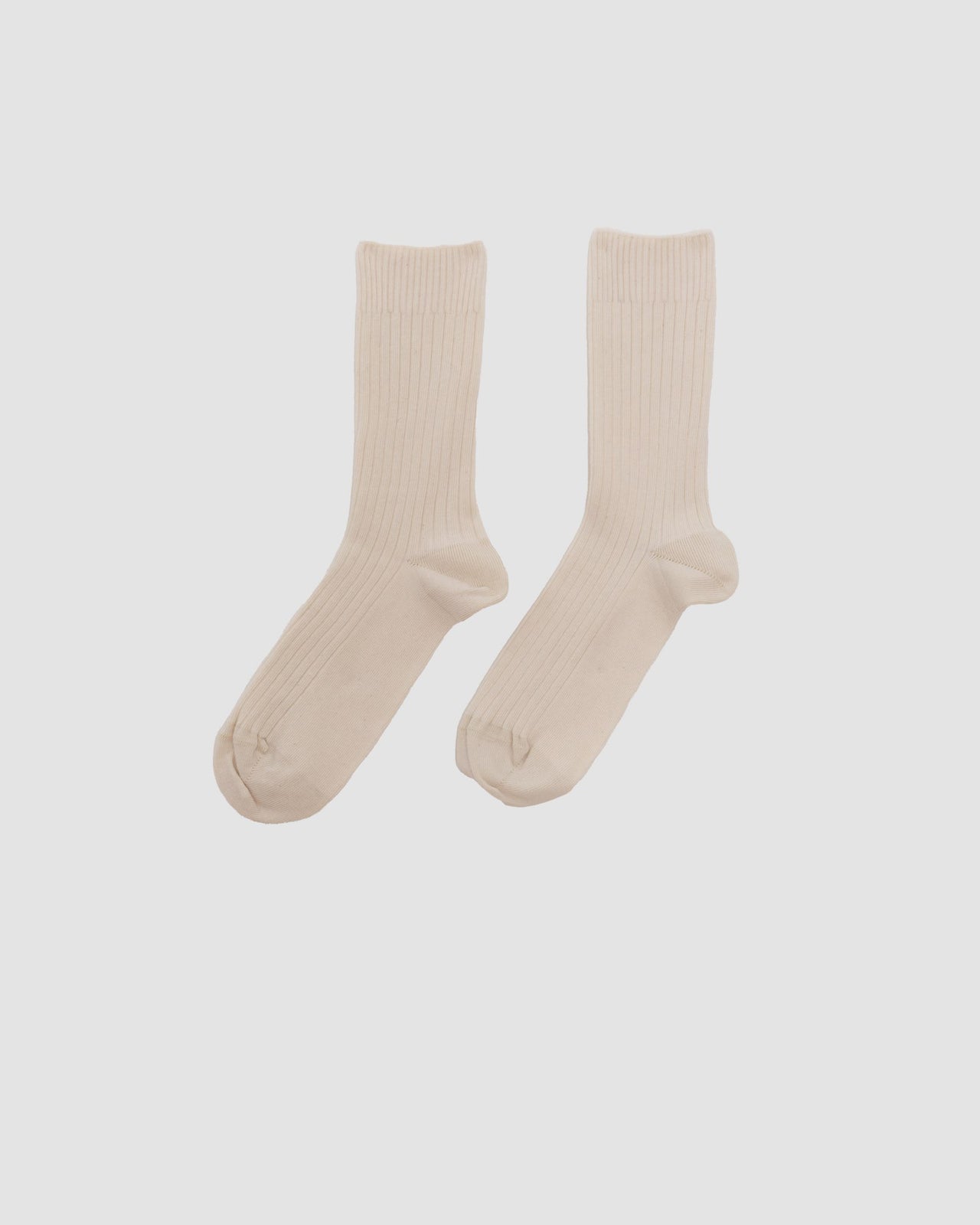 Rib Overankle Socks - Cotton Rib - Undyed