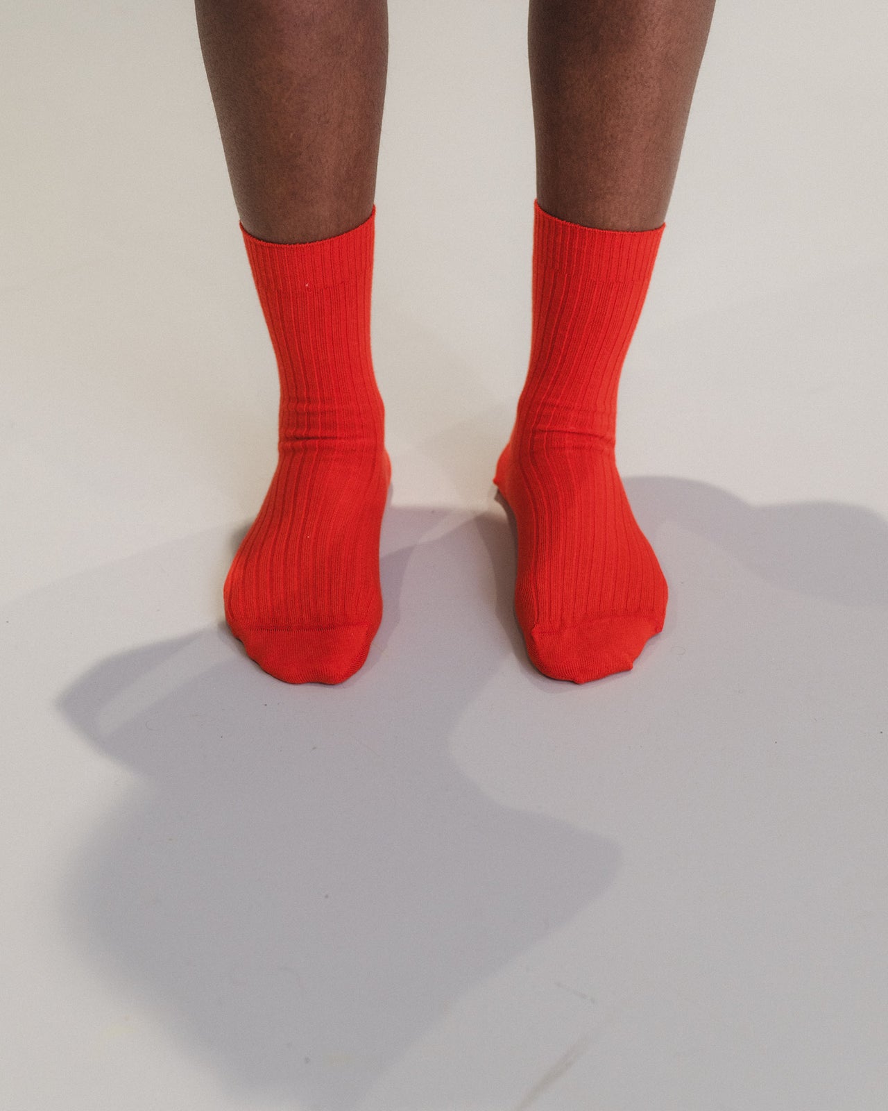 Rib Overankle Socks - Organic Cotton Rib - Chiral Red