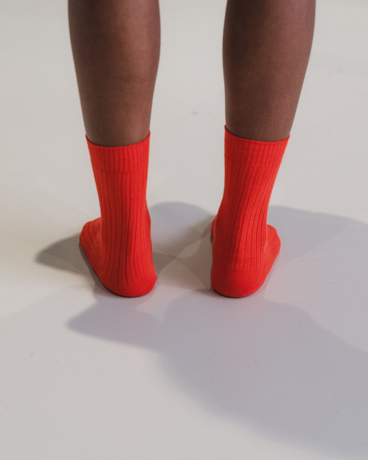 Rib Overankle Socks - Organic Cotton Rib - Chiral Red