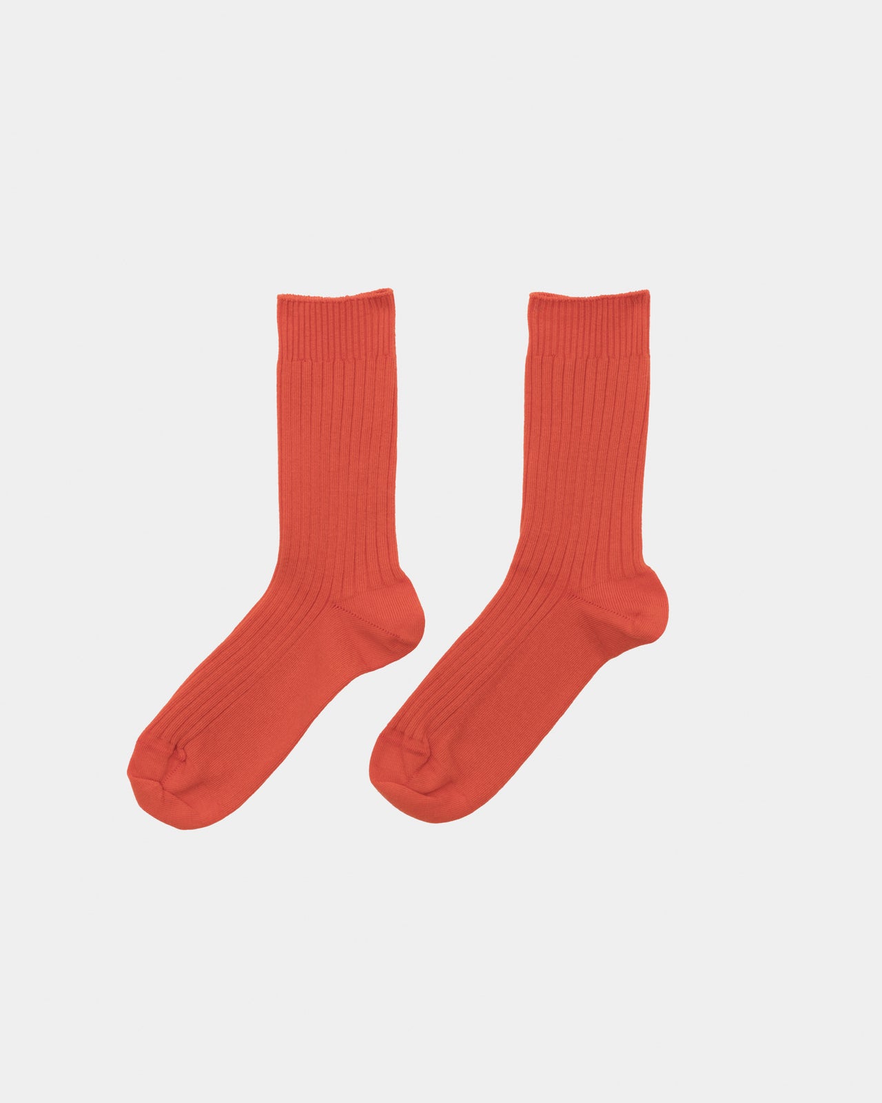 Rib Overankle Socks - Organic Cotton Rib - Chiral Red
