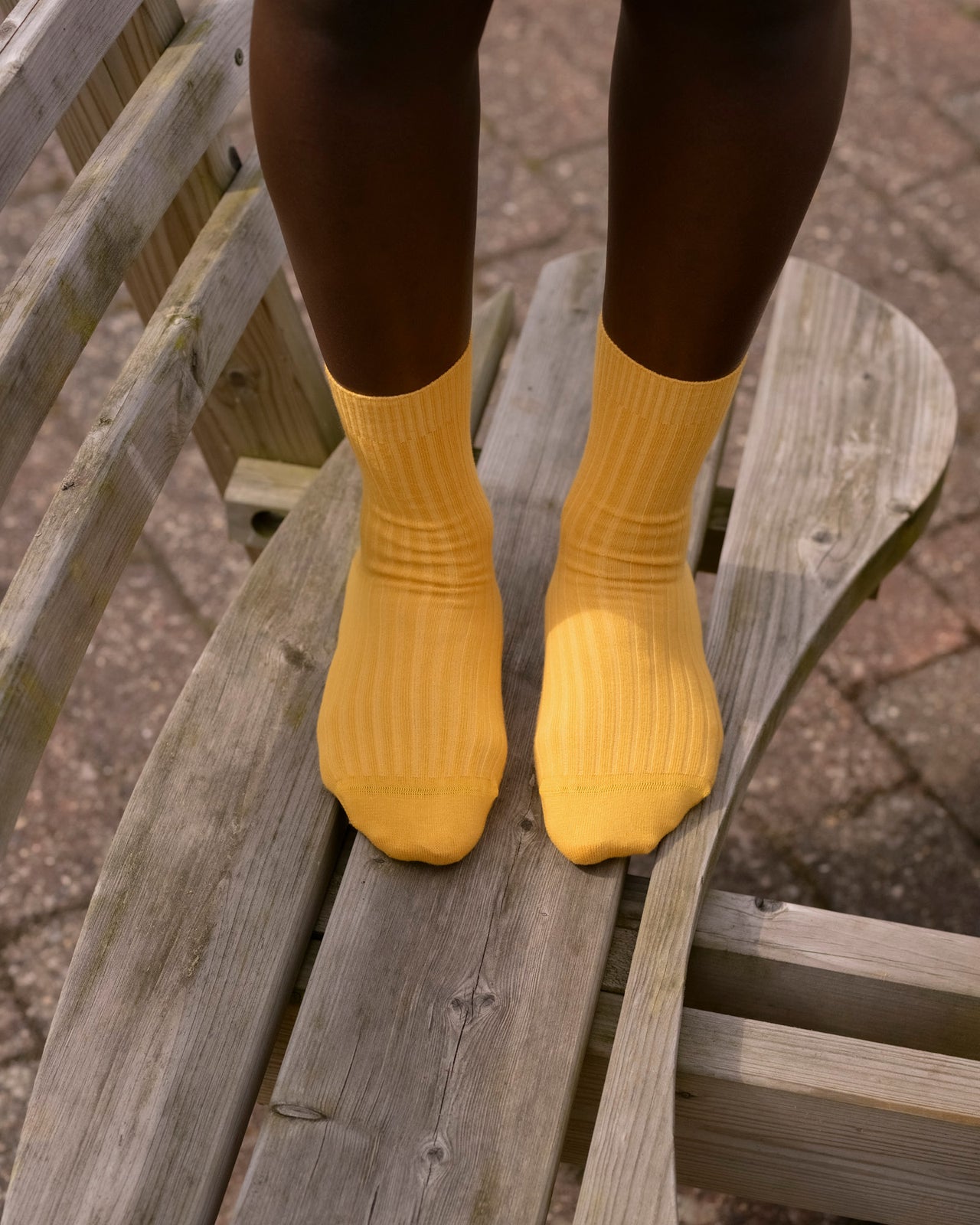 Rib Overankle Socks - Organic Cotton - Dacty Yellow