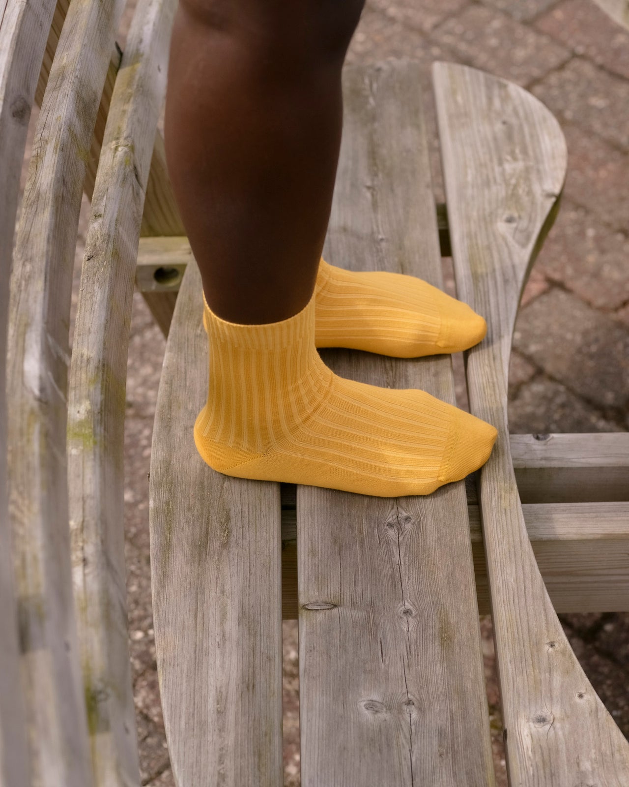 Rib Overankle Socks - Organic Cotton - Dacty Yellow
