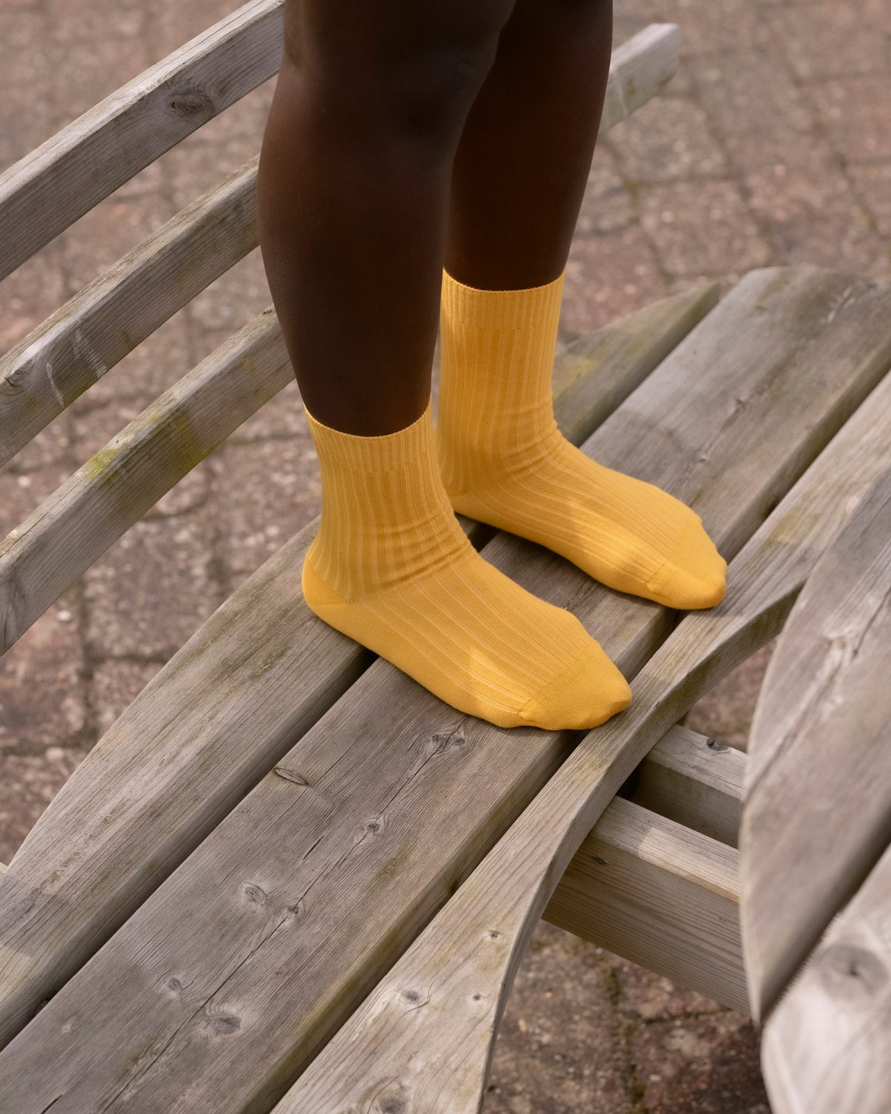 Rib Overankle Socks - Organic Cotton - Dacty Yellow