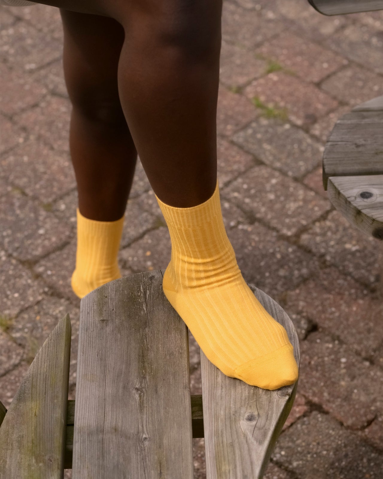 Rib Overankle Socks - Organic Cotton - Dacty Yellow