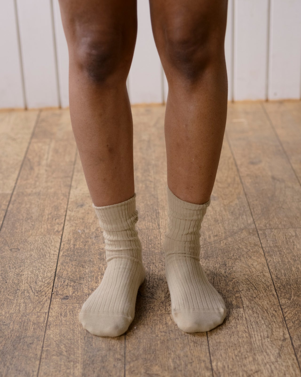 Rib Overankle Socks - Organic Cotton - Furo Beige