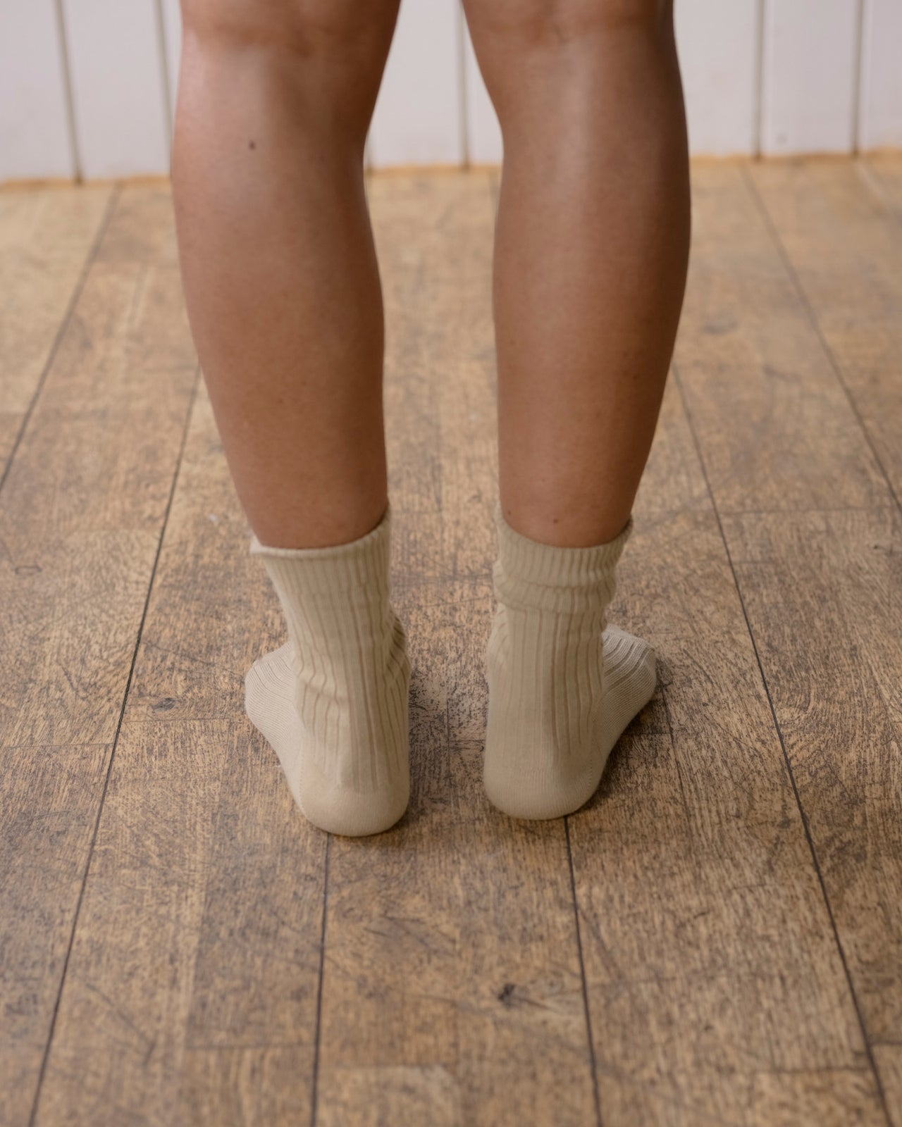Rib Overankle Socks - Organic Cotton - Furo Beige