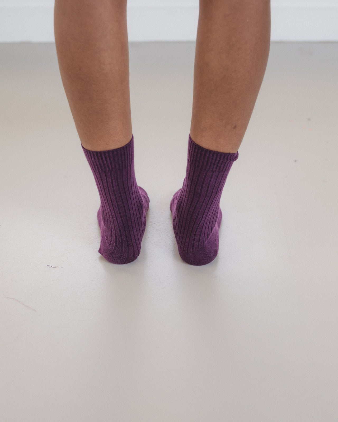 Rib Overankle Socks - Organic Cotton Rib - Gesso Purple
