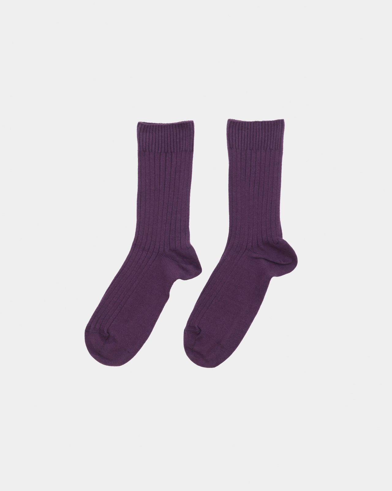 Rib Overankle Socks - Organic Cotton Rib - Gesso Purple