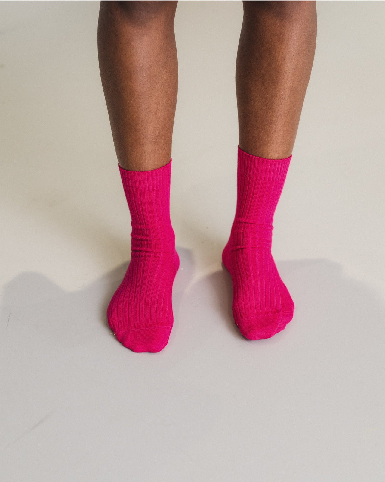 Rib Overankle Socks - Organic Cotton Rib - Ovid Pink