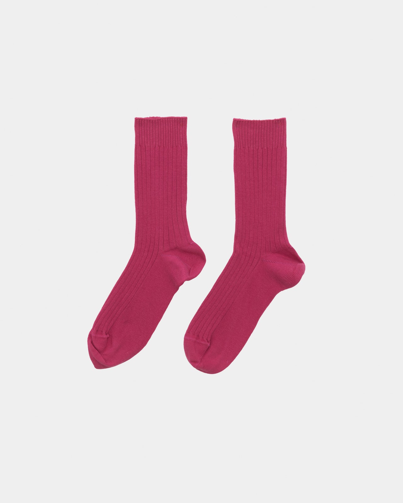 Rib Overankle Socks - Organic Cotton Rib - Ovid Pink