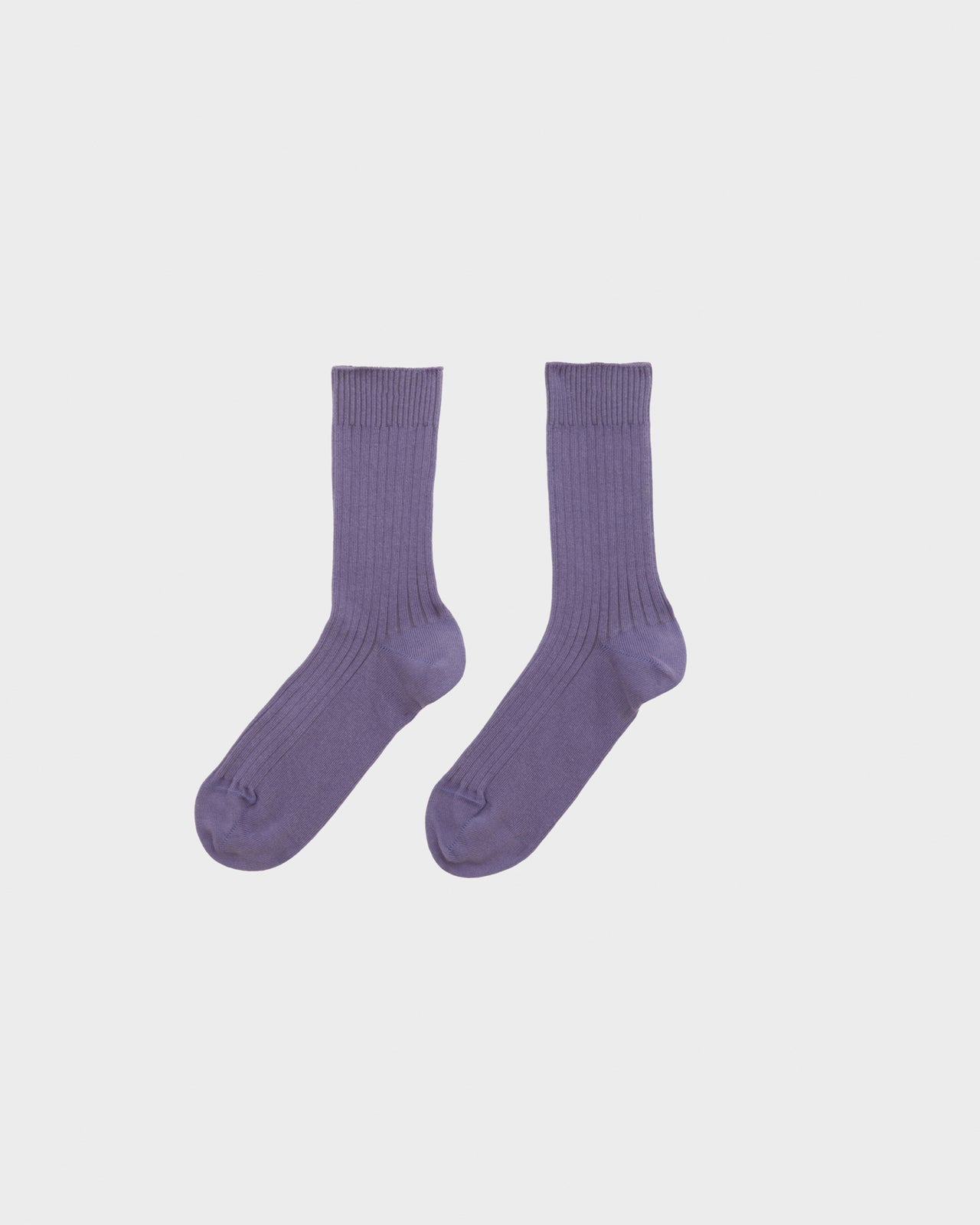 Rib Overankle Socks - Organic Cotton - Poa Purple