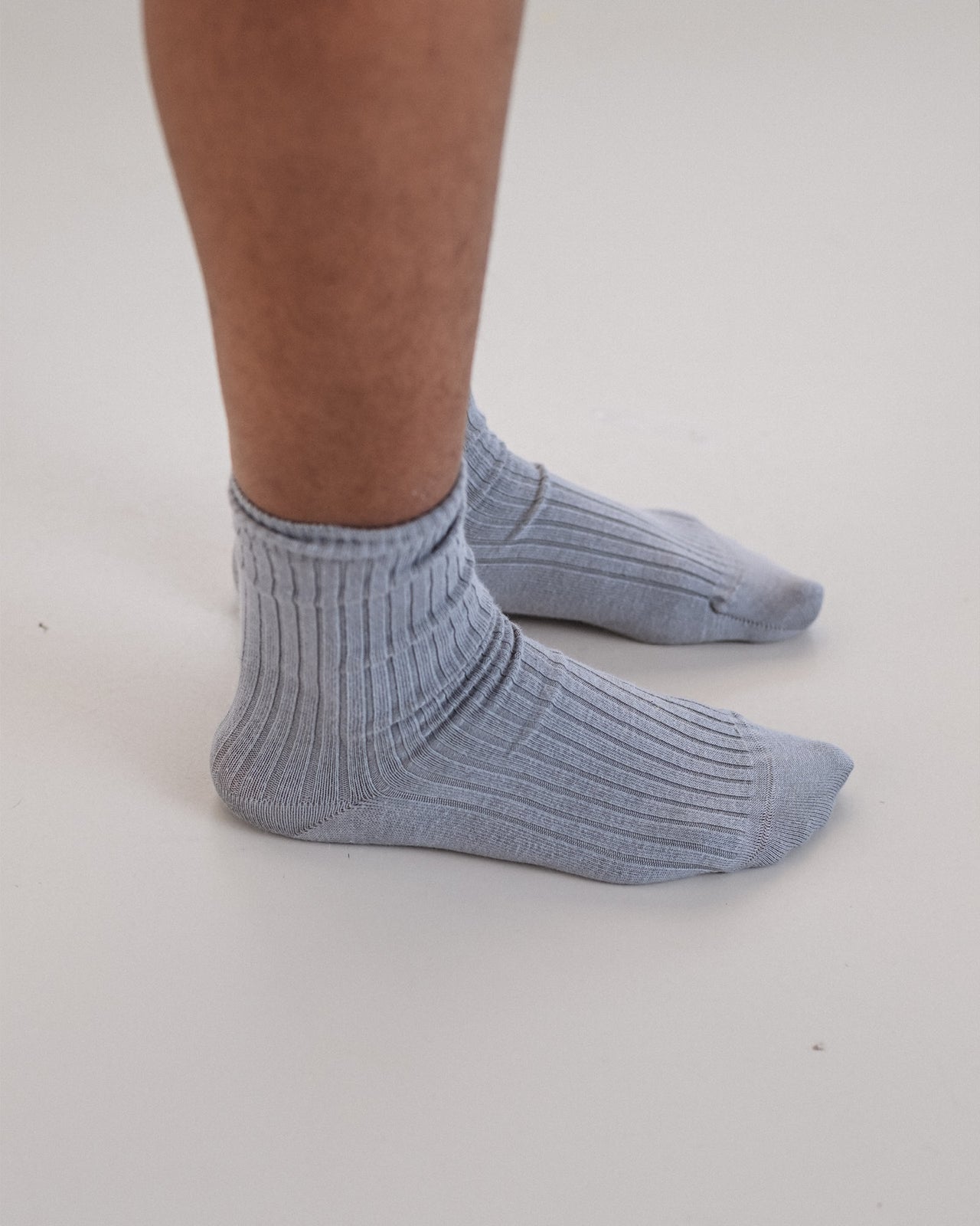 Rib Overankle Socks - Organic Cotton Rib - Sagi Grey