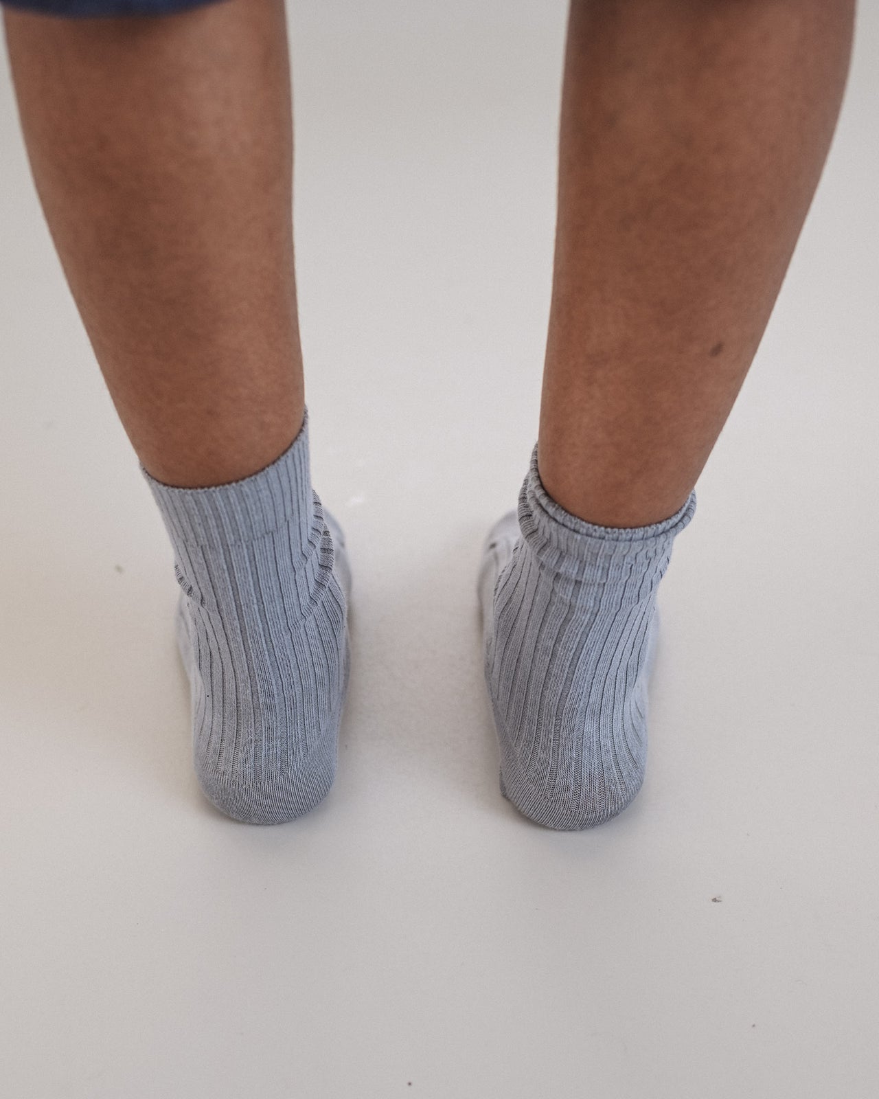 Rib Overankle Socks - Organic Cotton Rib - Sagi Grey