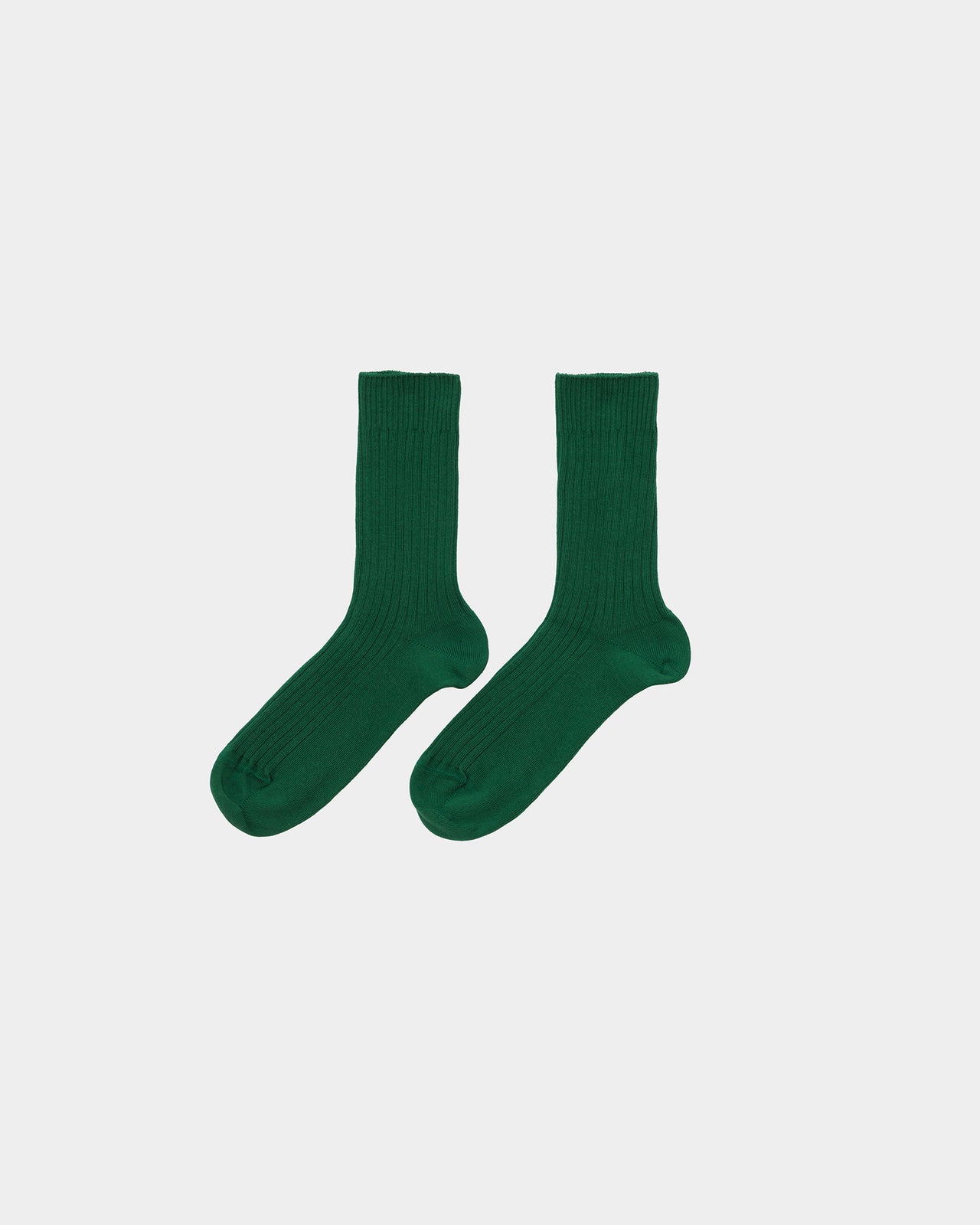 Rib Overankle Socks - Organic Cotton Rib - Calla Green
