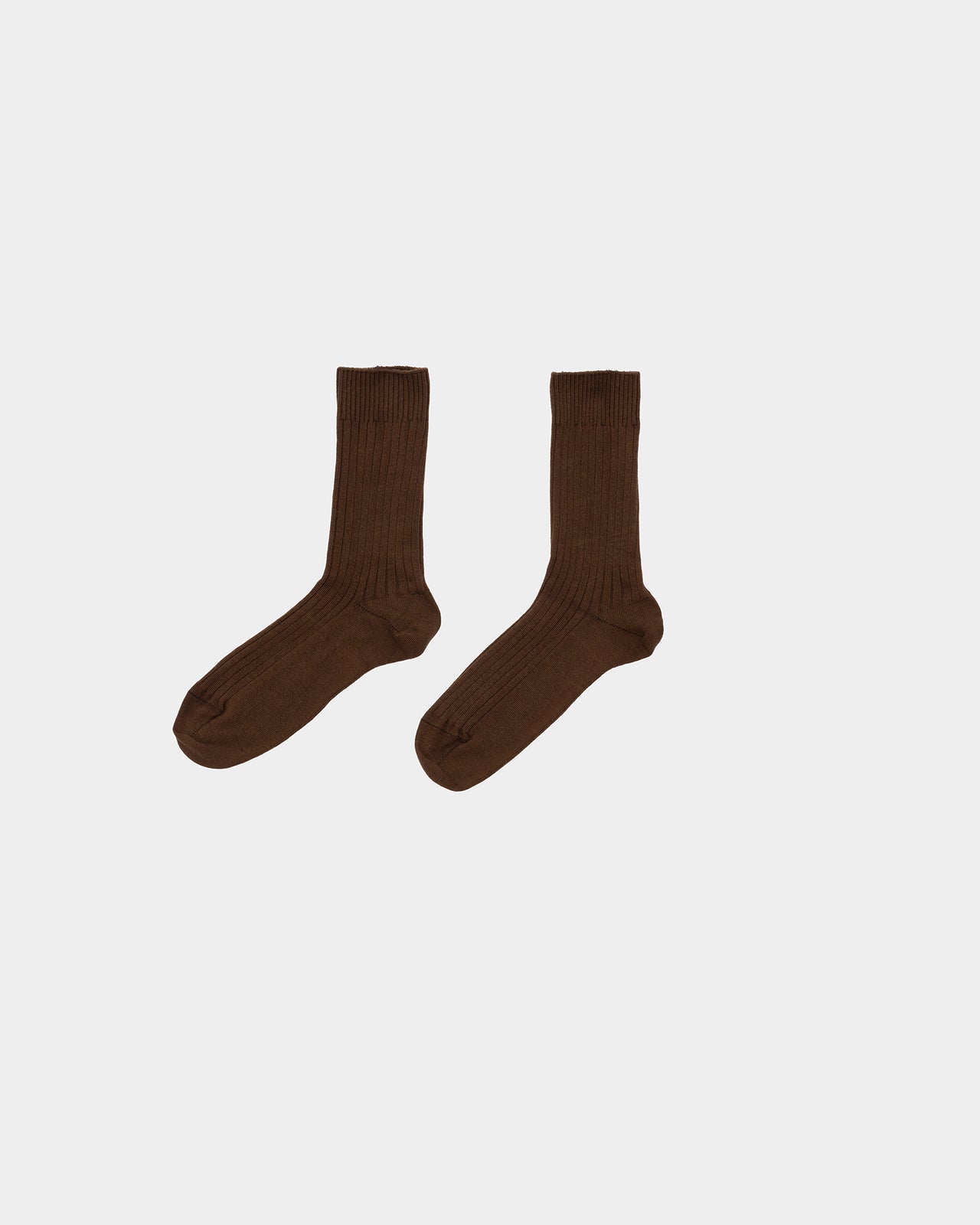 Rib Overankle Socks - Organic Cotton Rib - Nocciola Brown