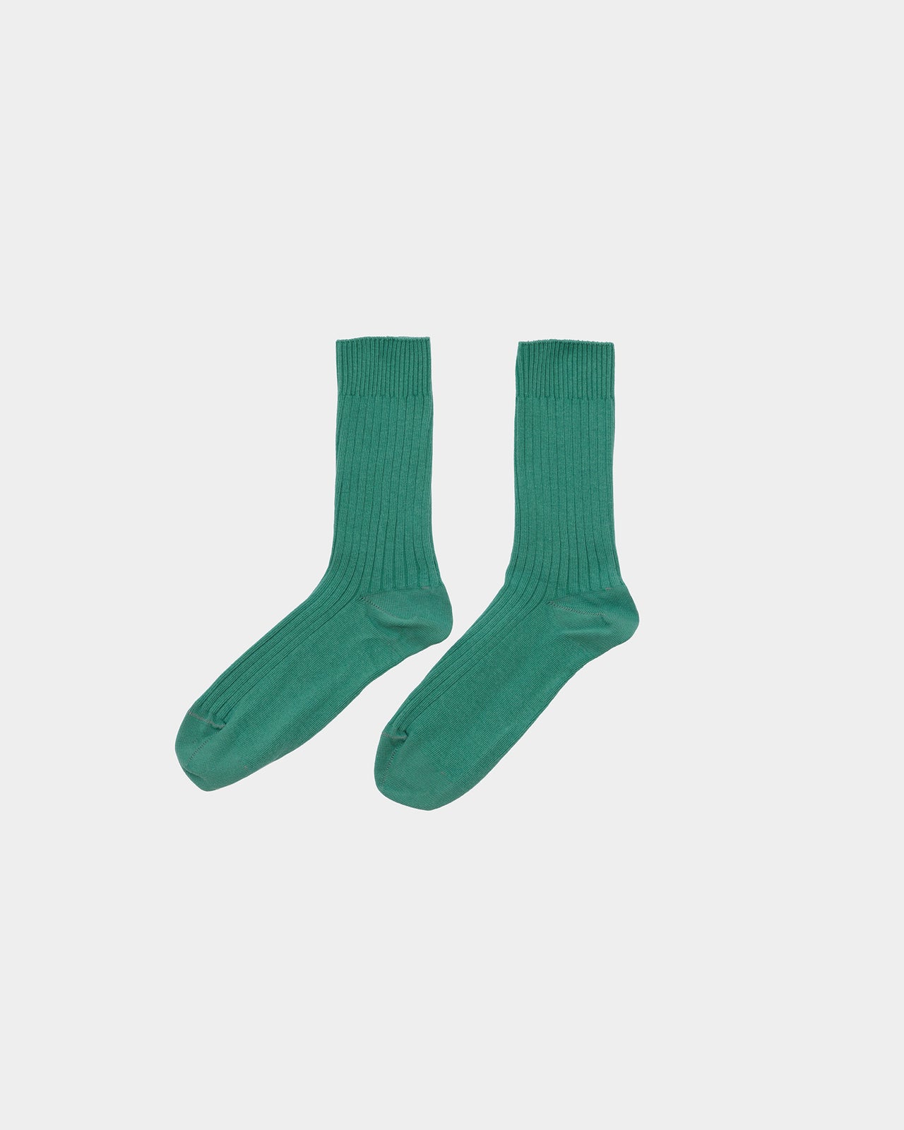 Rib Overankle Socks - Organic Cotton Rib - Orbit Green