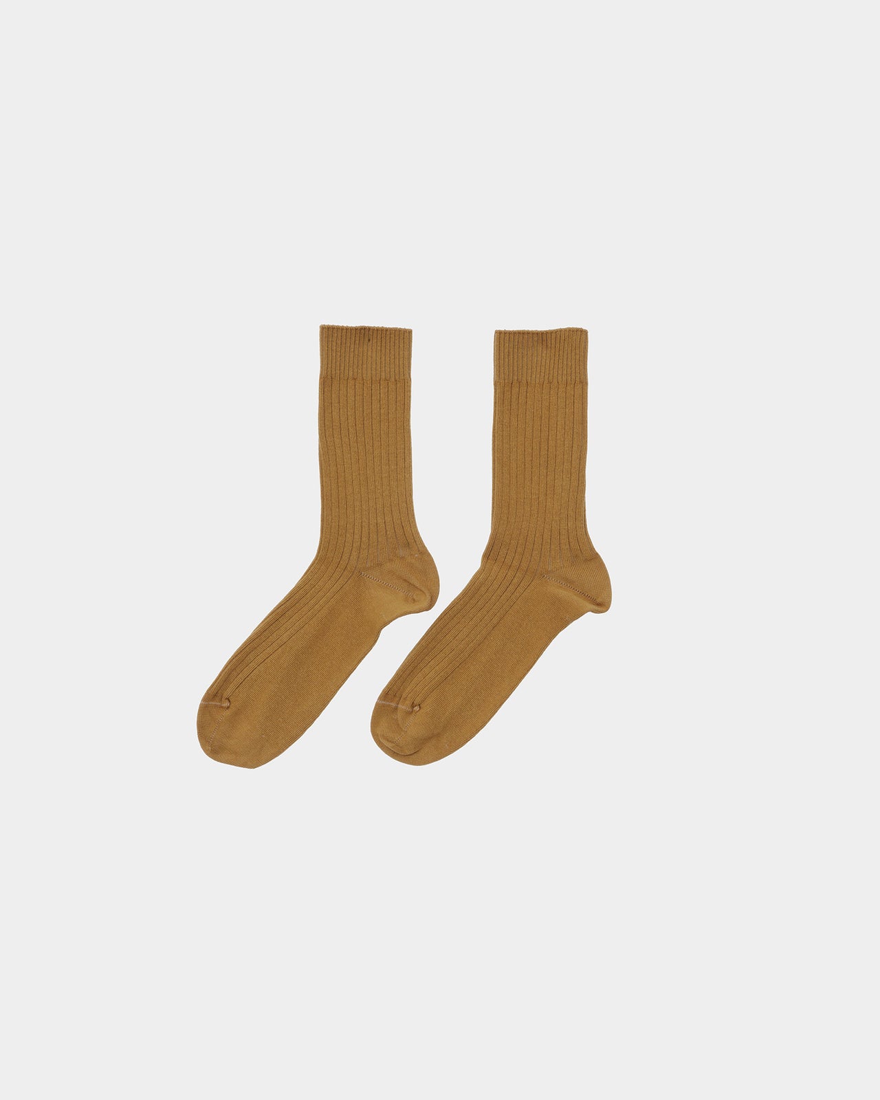 Rib Overankle Socks - Organic Cotton Rib - Silva Brown