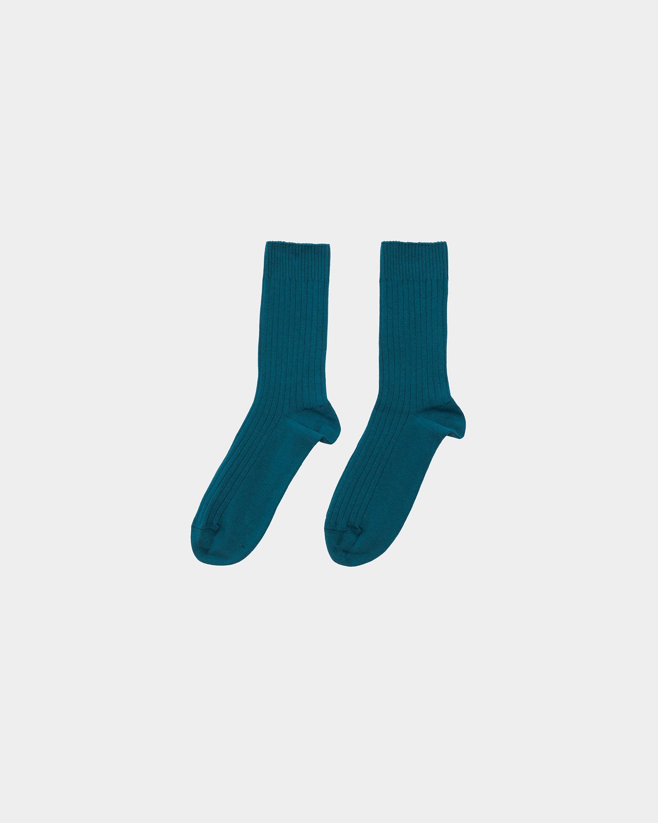 Rib Overankle Socks - Organic Cotton Rib - Sphere Blue