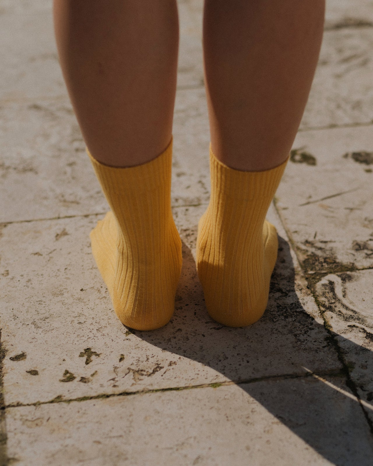 Rib Overankle Socks - Organic Cotton Rib - Eri Yellow