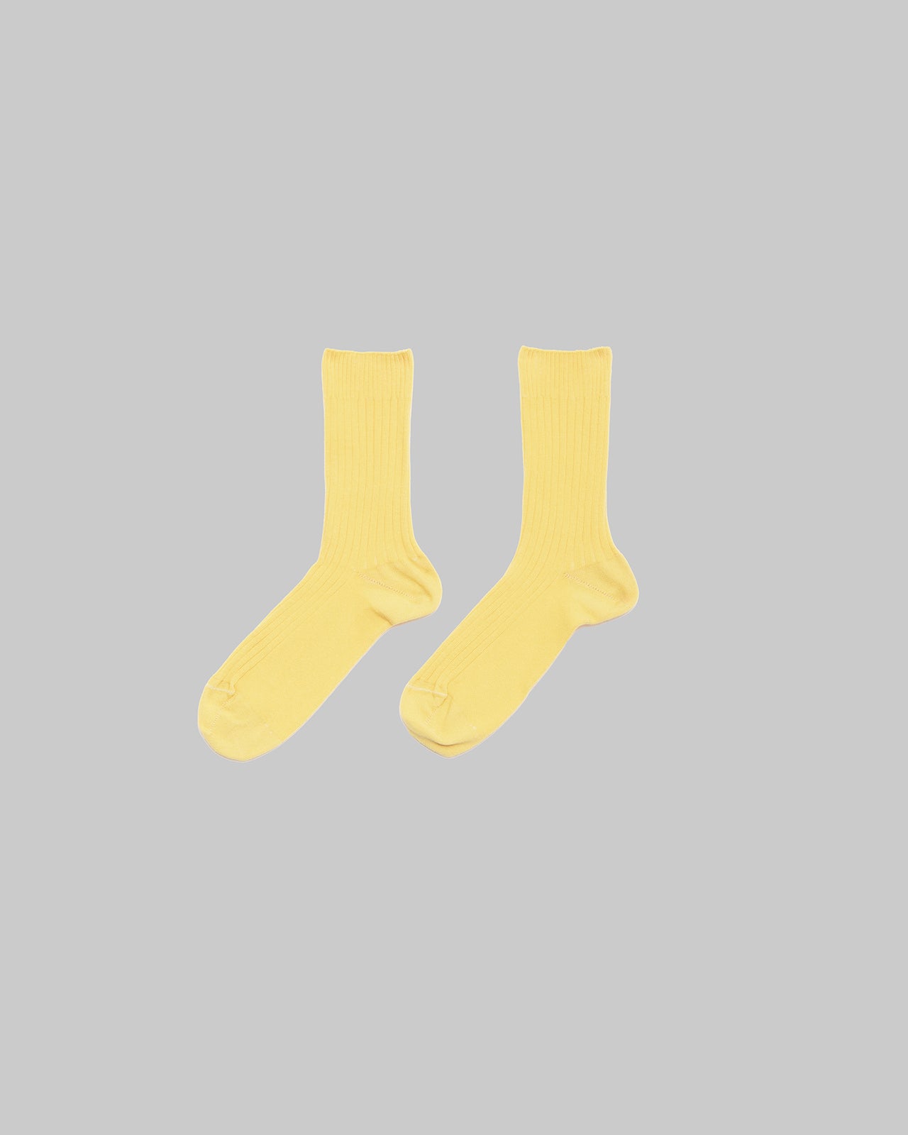 Rib Overankle Socks - Organic Cotton Rib - Eri Yellow
