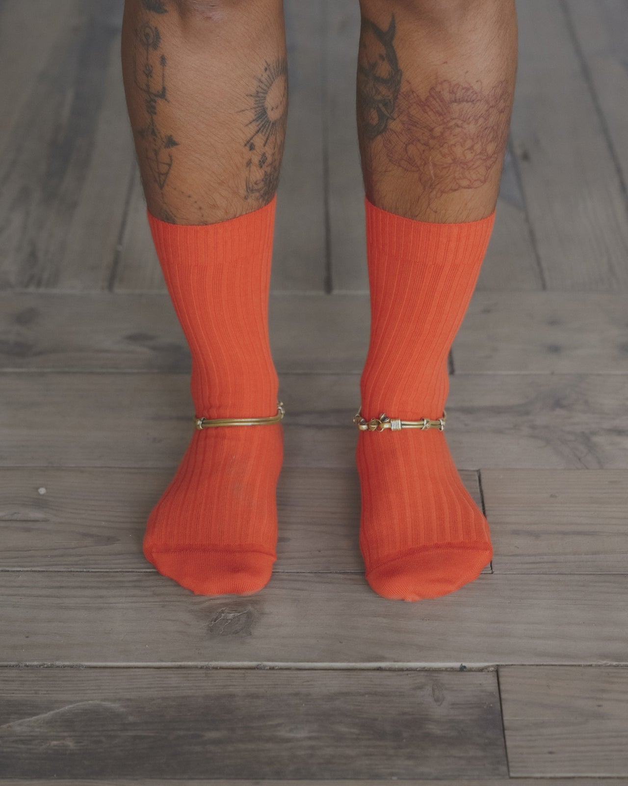 Rib Overankle Socks - Organic Cotton Rib - Scopa Red