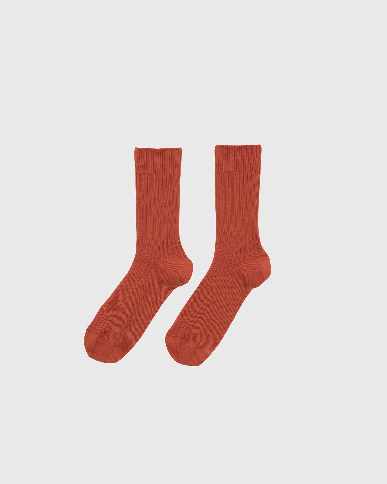 Rib Overankle Socks - Organic Cotton Rib - Scopa Red