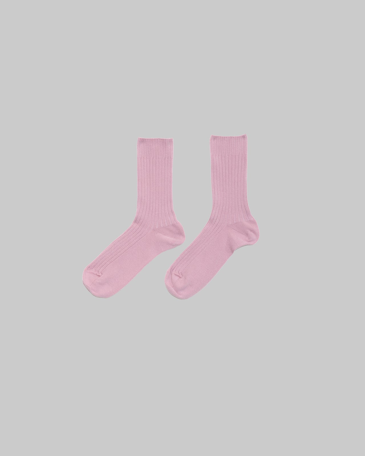 Rib Overankle Socks - Organic Cotton Rib - Vie Pink