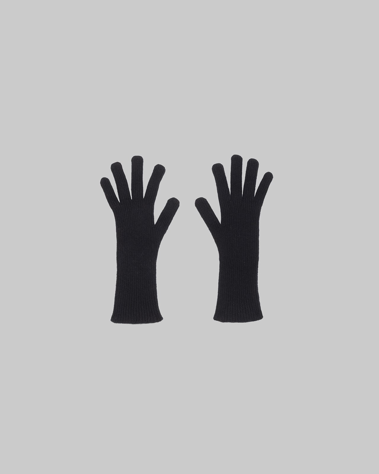 Ribbed Gloves - Recycled Cashmere - Black