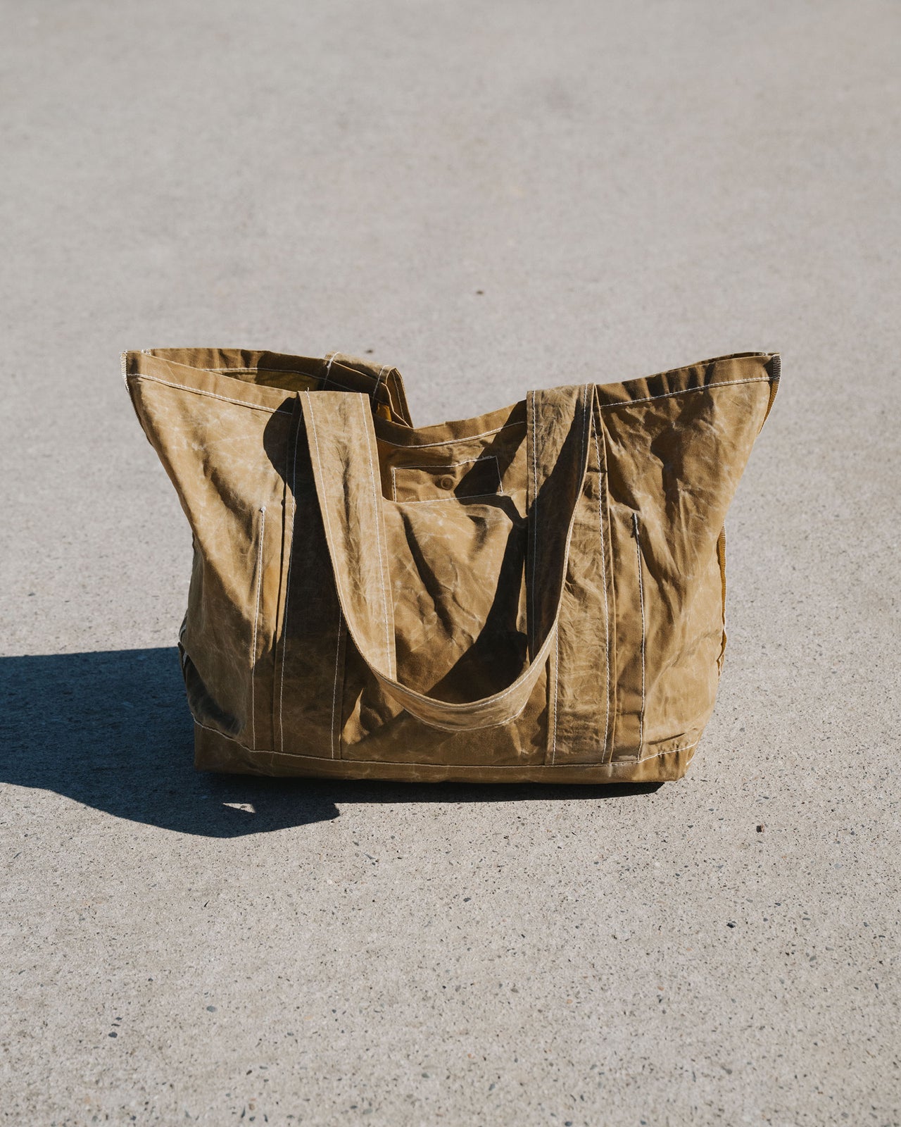 Rif Tote - Waxed Cotton - Heather Brown