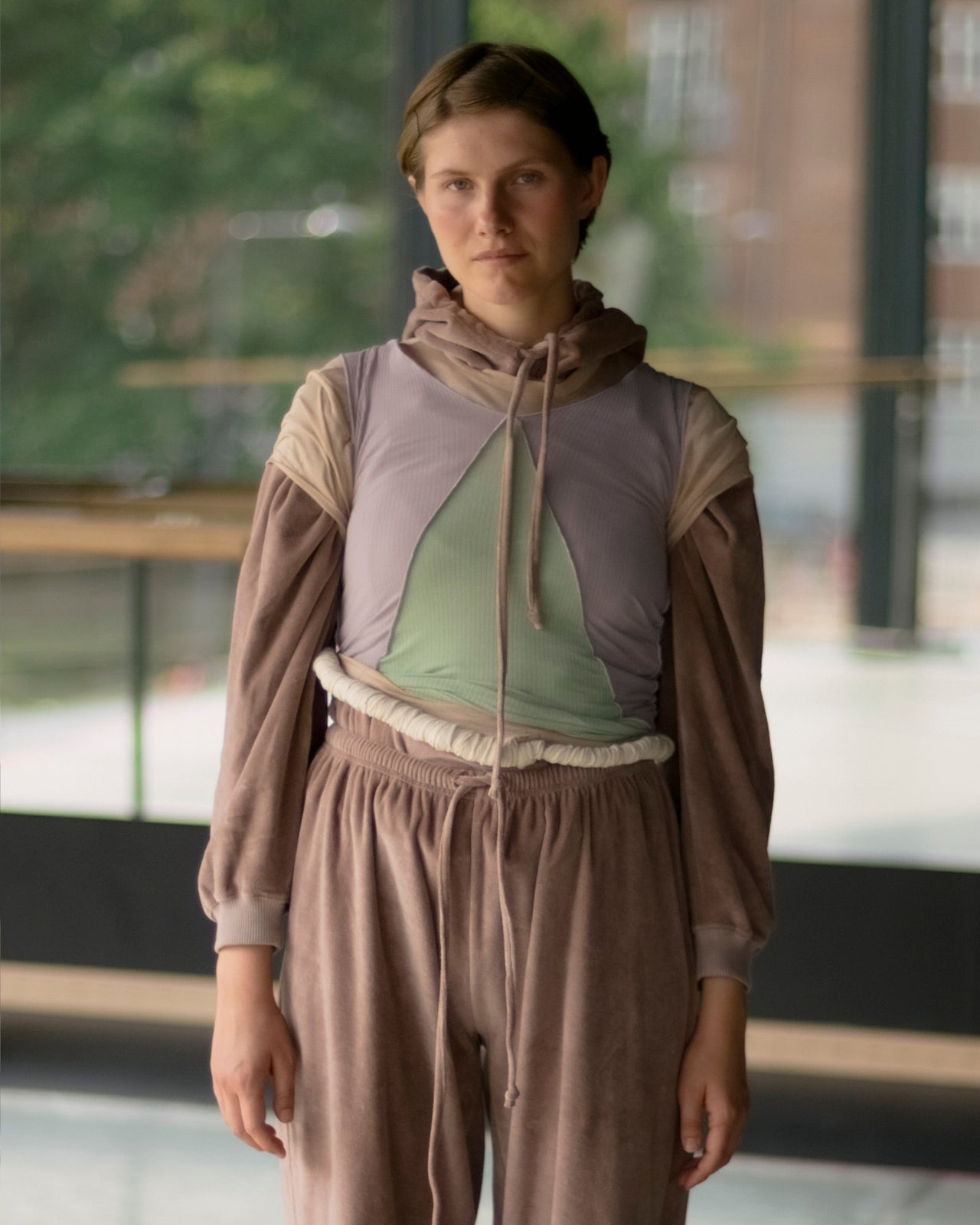 Rim Raglan Hoodie - Organic Cotton Velour - Tecto Brown