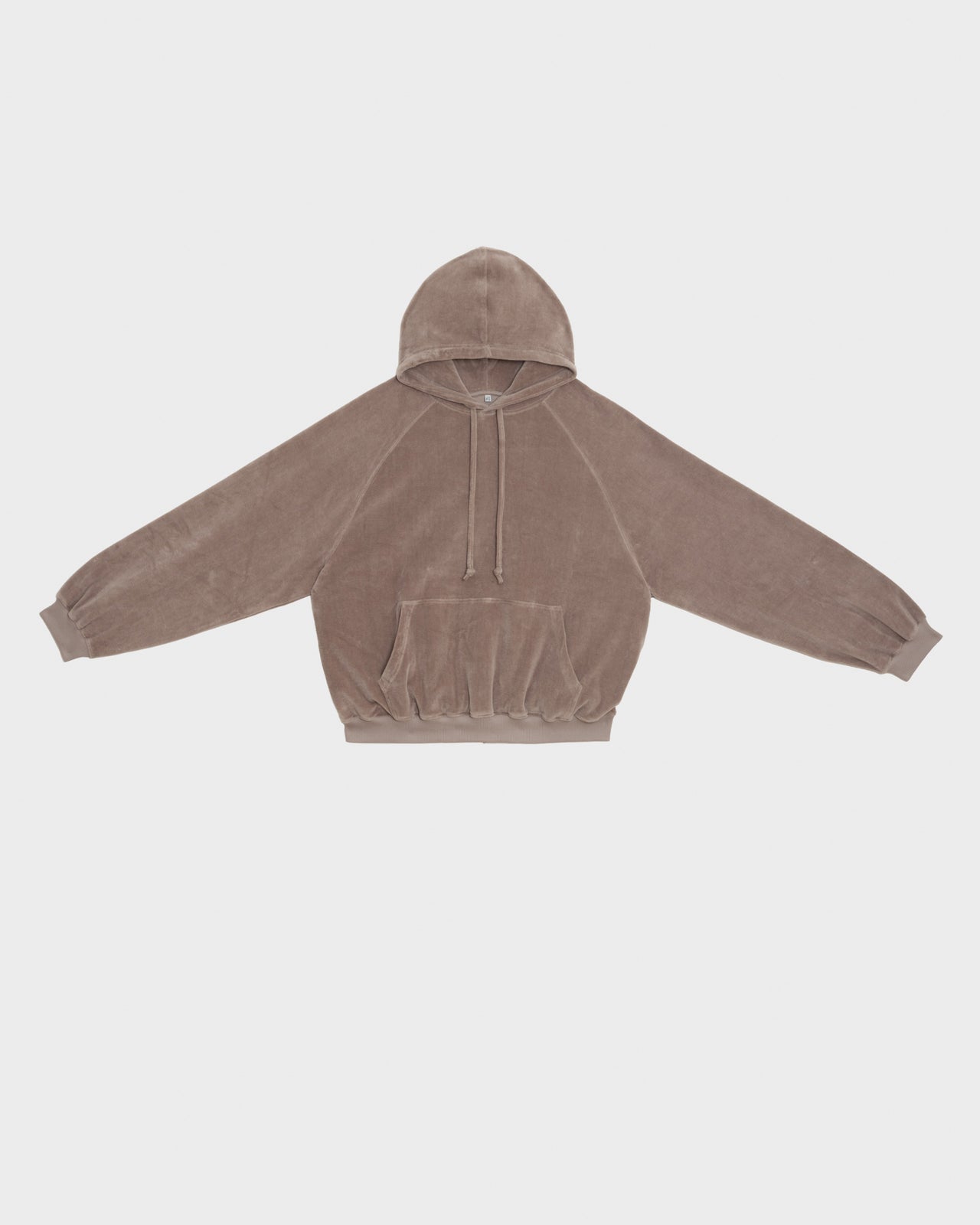 Rim Raglan Hoodie - Organic Cotton Velour - Tecto Brown