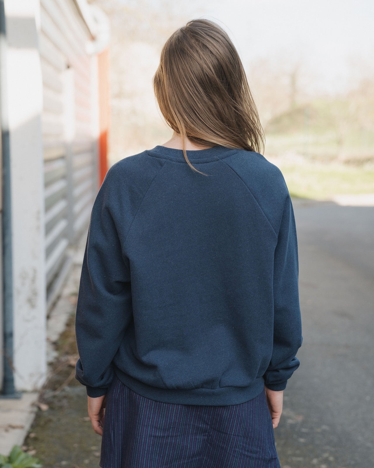 Rim Raglan Sweatshirt - Recycled Cotton - Echo Blue