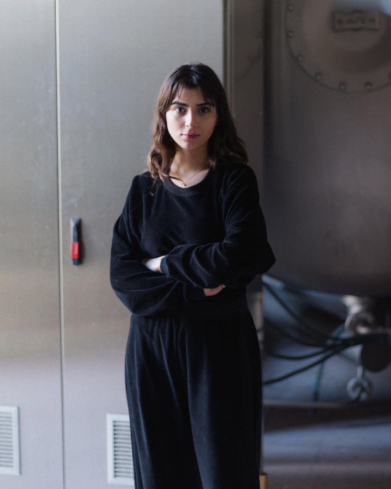 Rim Raglan Sweatshirt - Organic Cotton Velour - Black