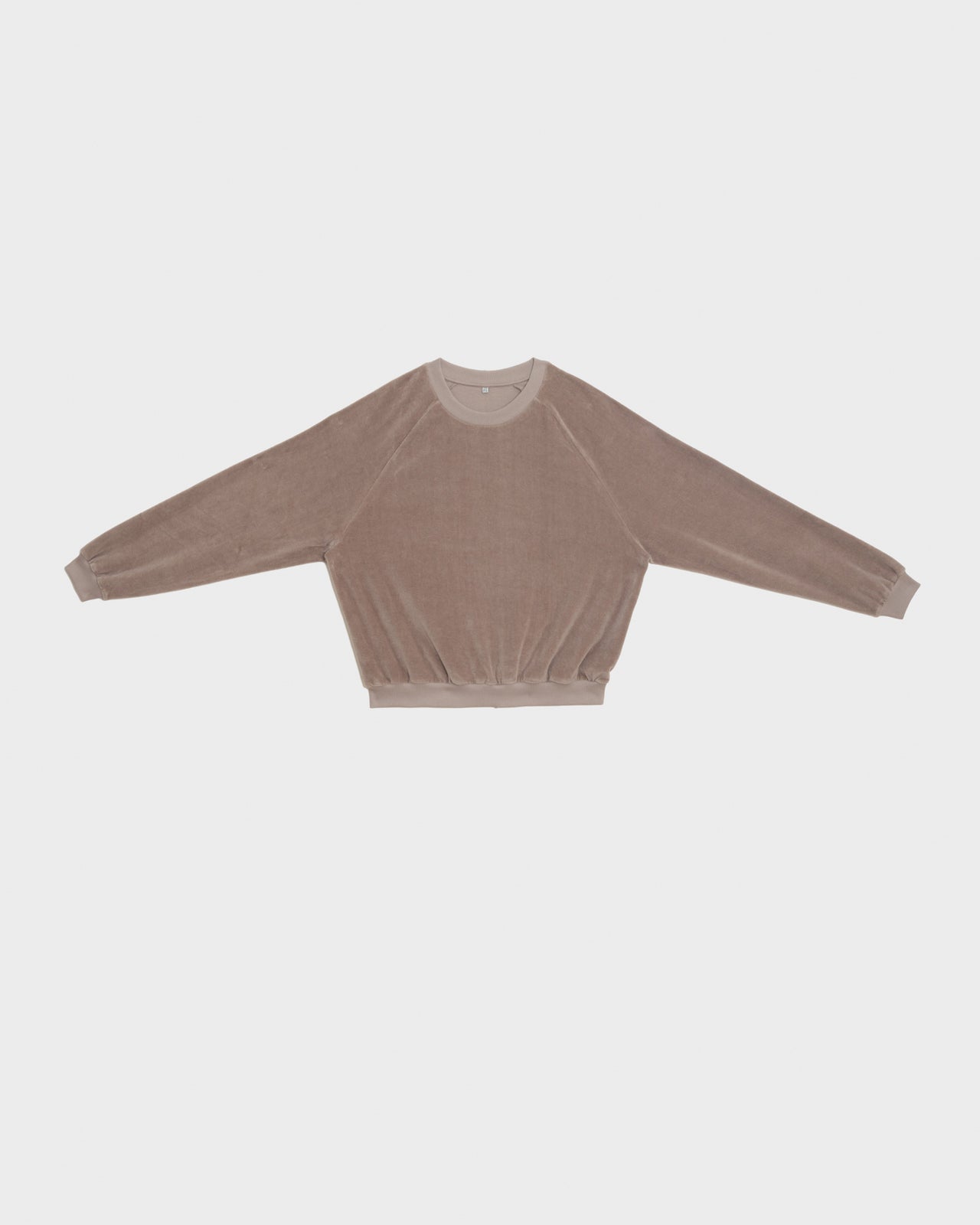 Rim Raglan Sweatshirt - Organic Cotton Velour - Tecto Brown