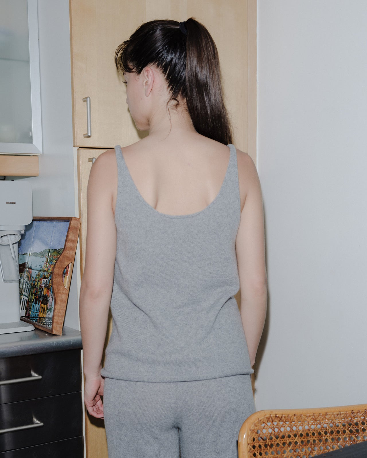 Rim Tank - Recycled Cashmere - Grey Melange