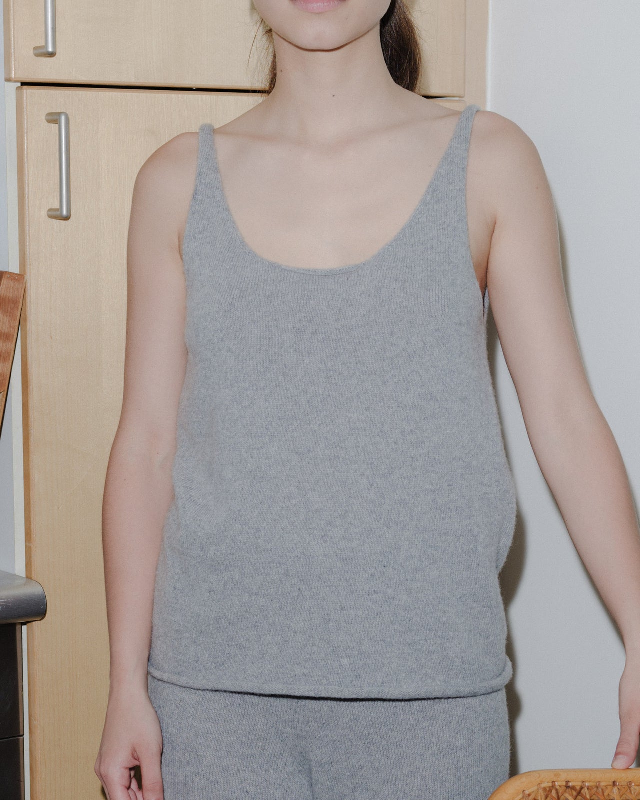 Rim Tank - Recycled Cashmere - Grey Melange