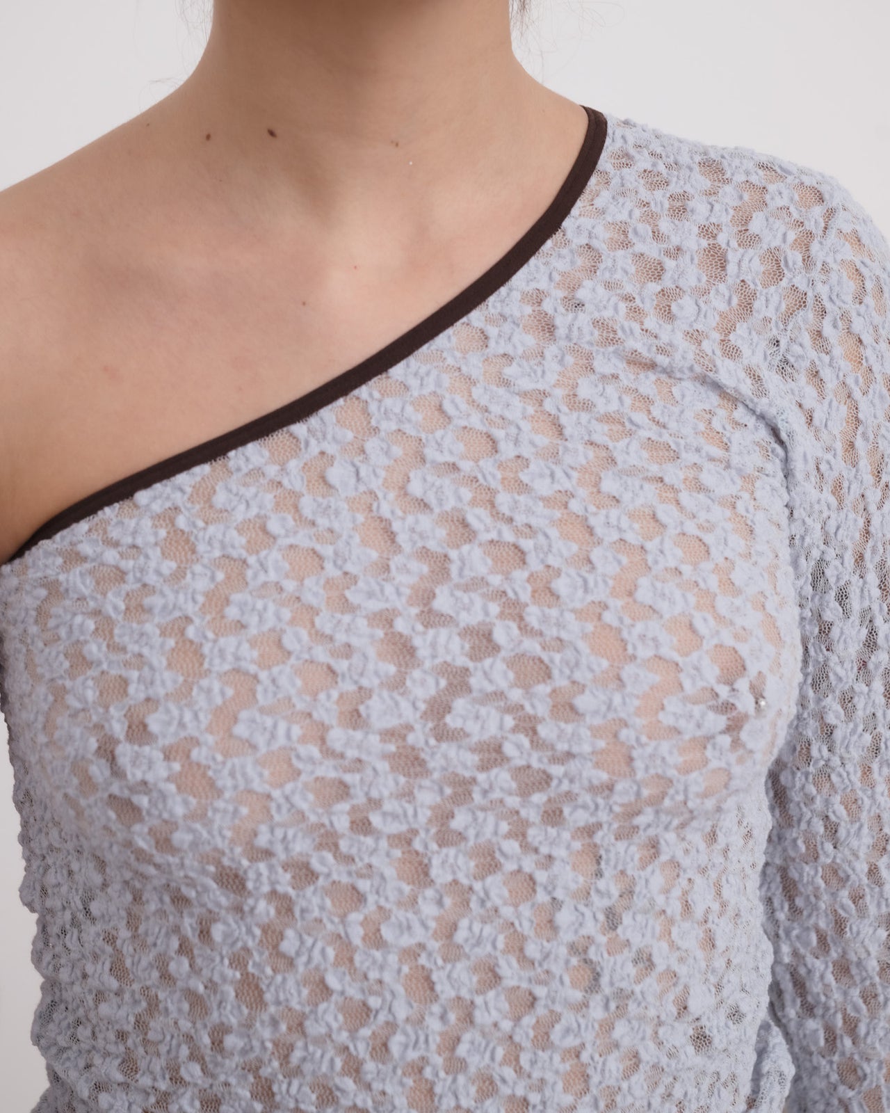 Rota Long Sleeve Tee - Organic Cotton Lace - Dona Blue