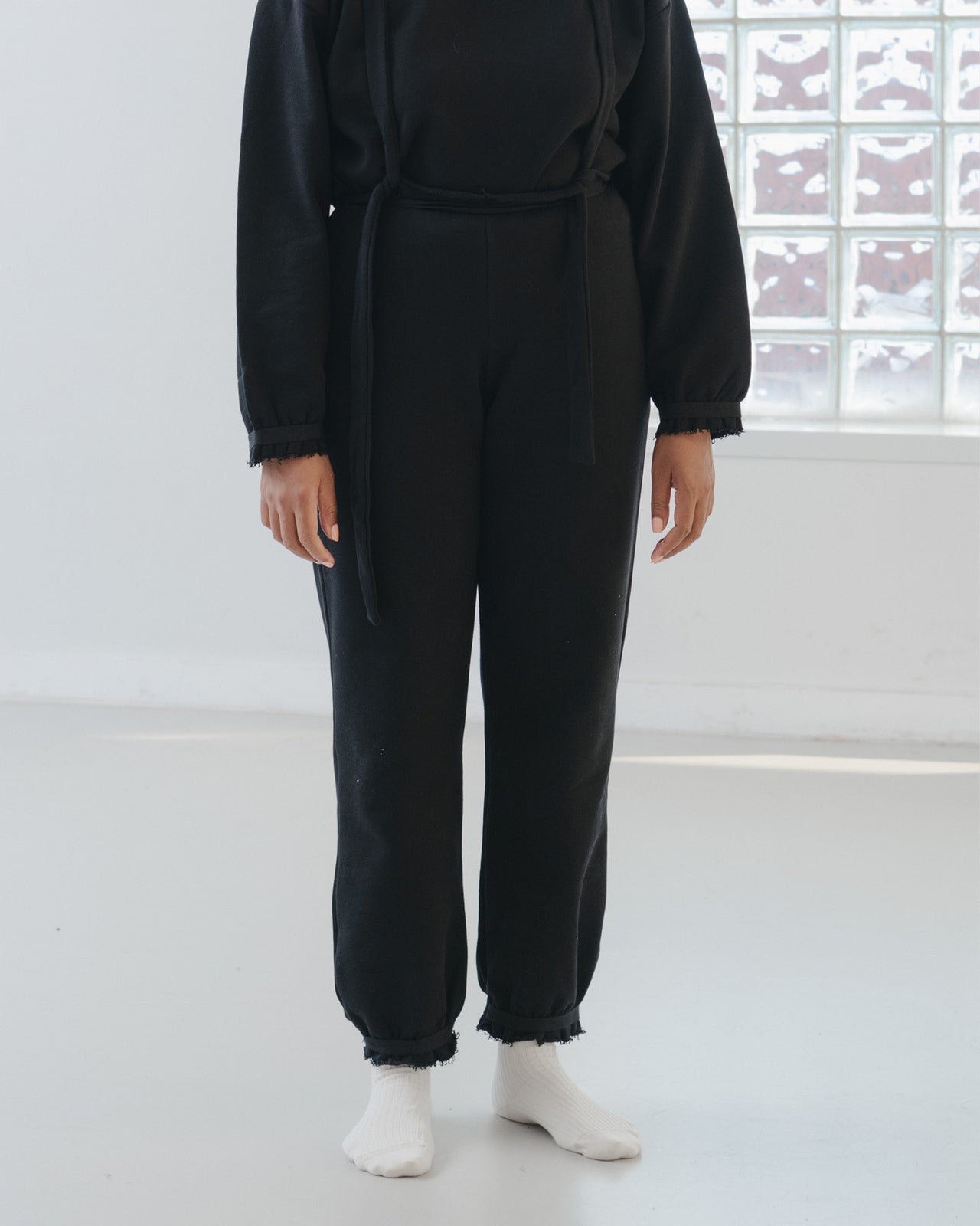 Route Sweatpants - Organic Cotton Fleece - Black