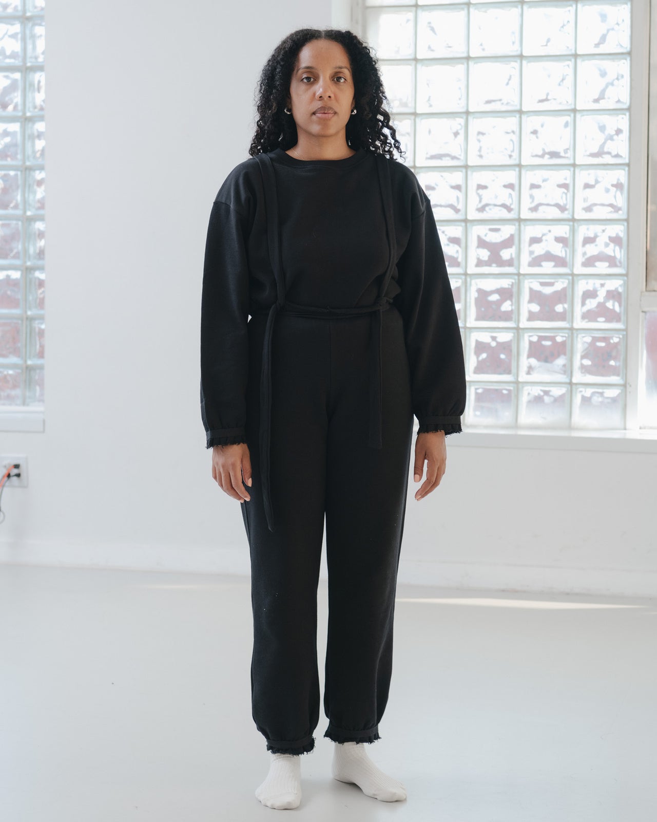 Route Sweatshirt - Organic Cotton Fleece - Black