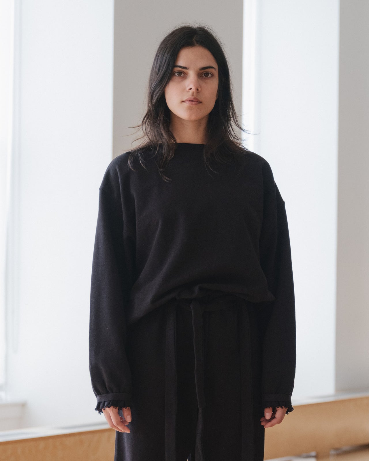 Route Sweatshirt - Organic Cotton Fleece - Black