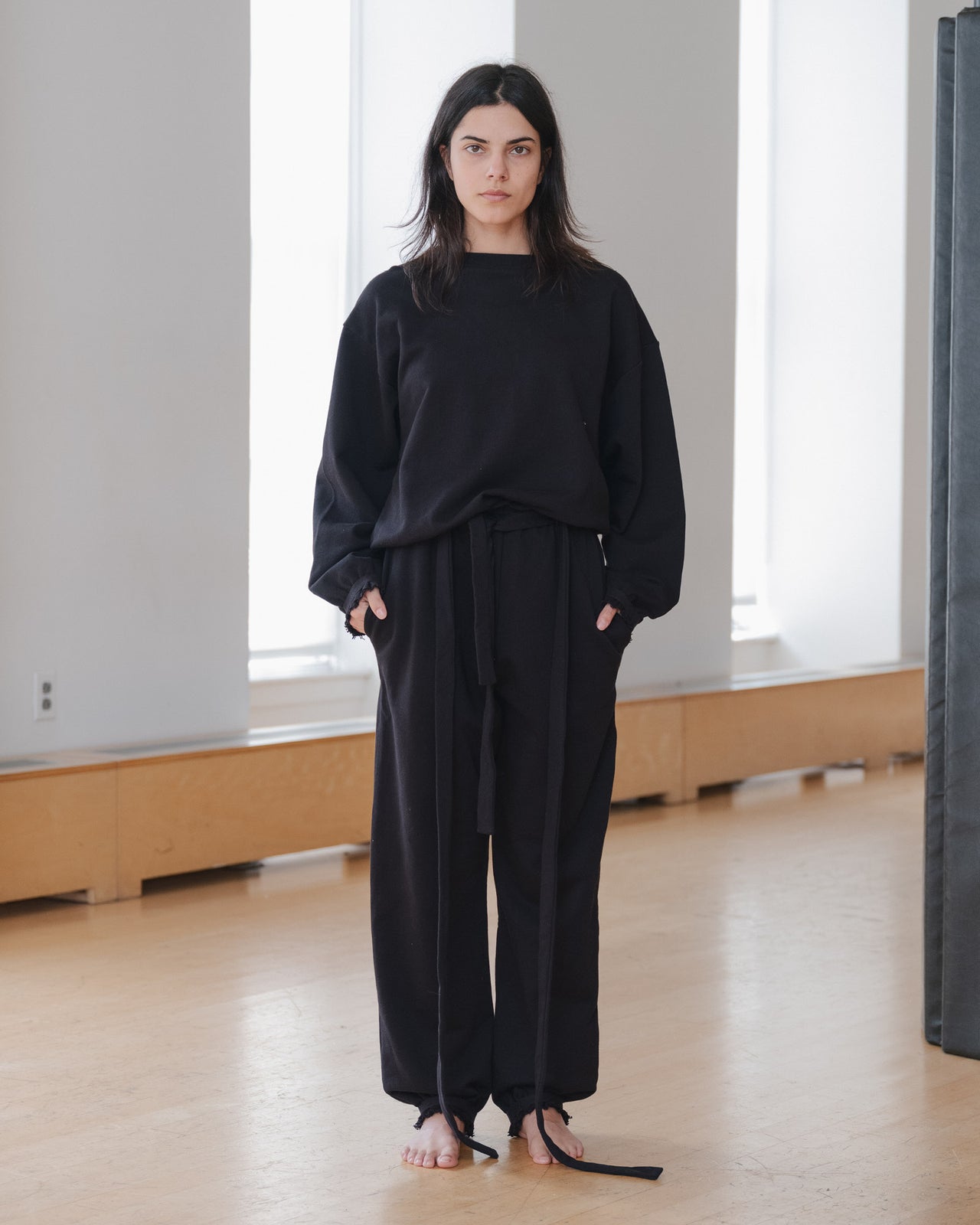 Route Sweatshirt - Organic Cotton Fleece - Black