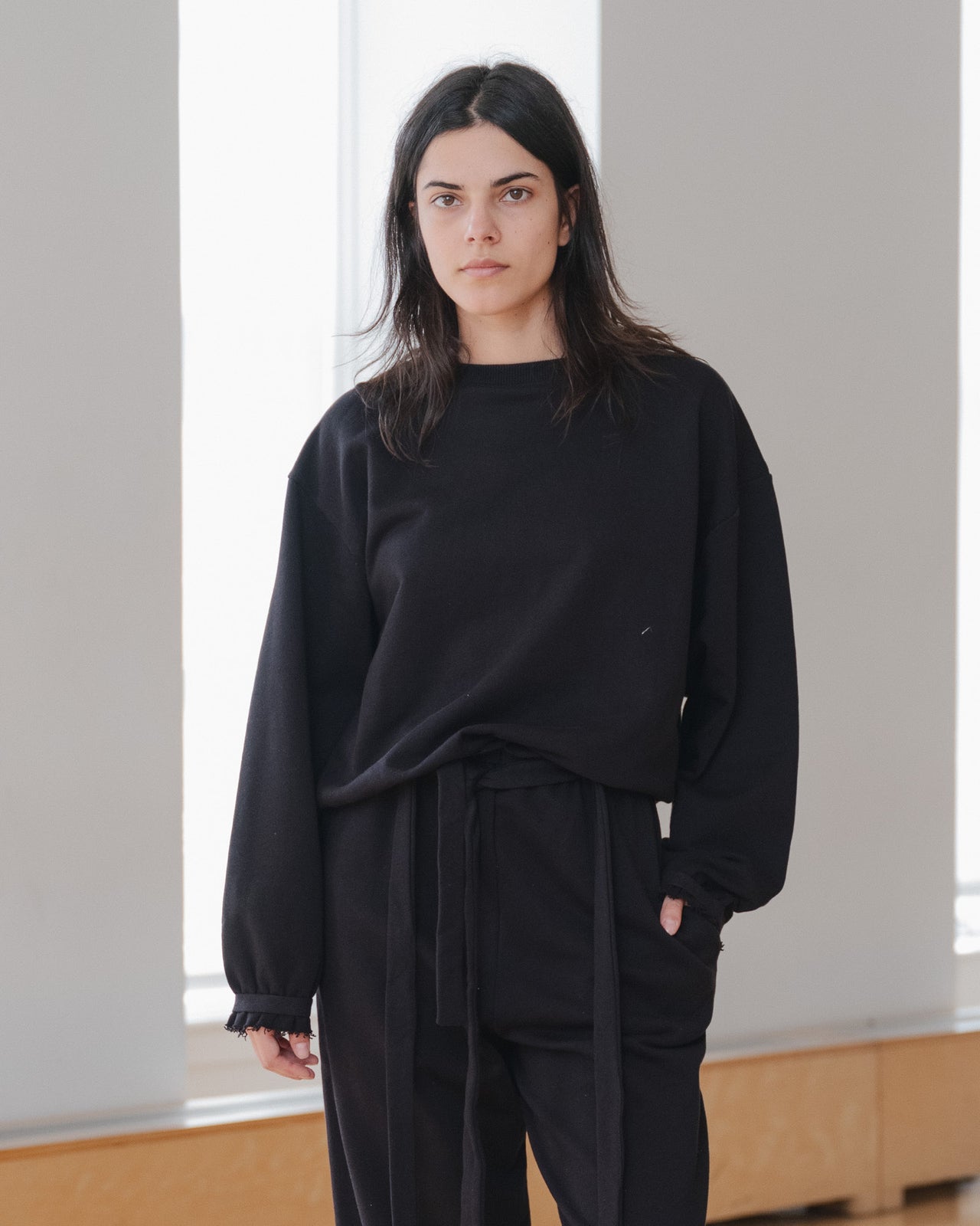 Route Sweatshirt - Organic Cotton Fleece - Black