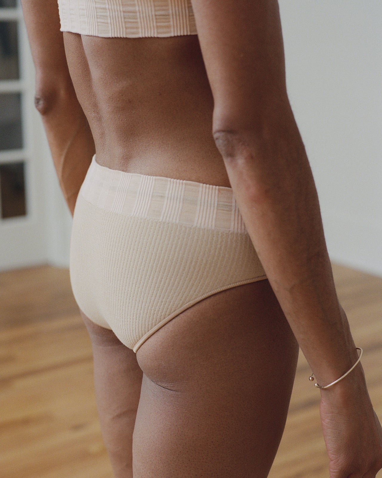 Seamless Bell Pants - Seamless Rib - Beige/Rose