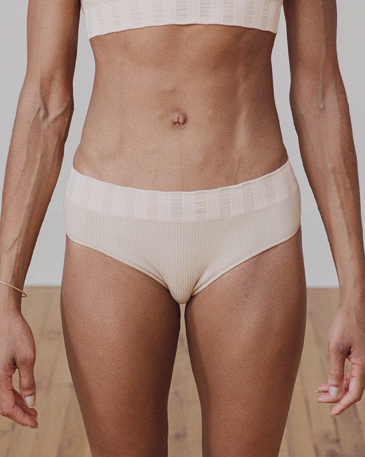 Seamless Bell Pants - Seamless Rib - Beige/Rose