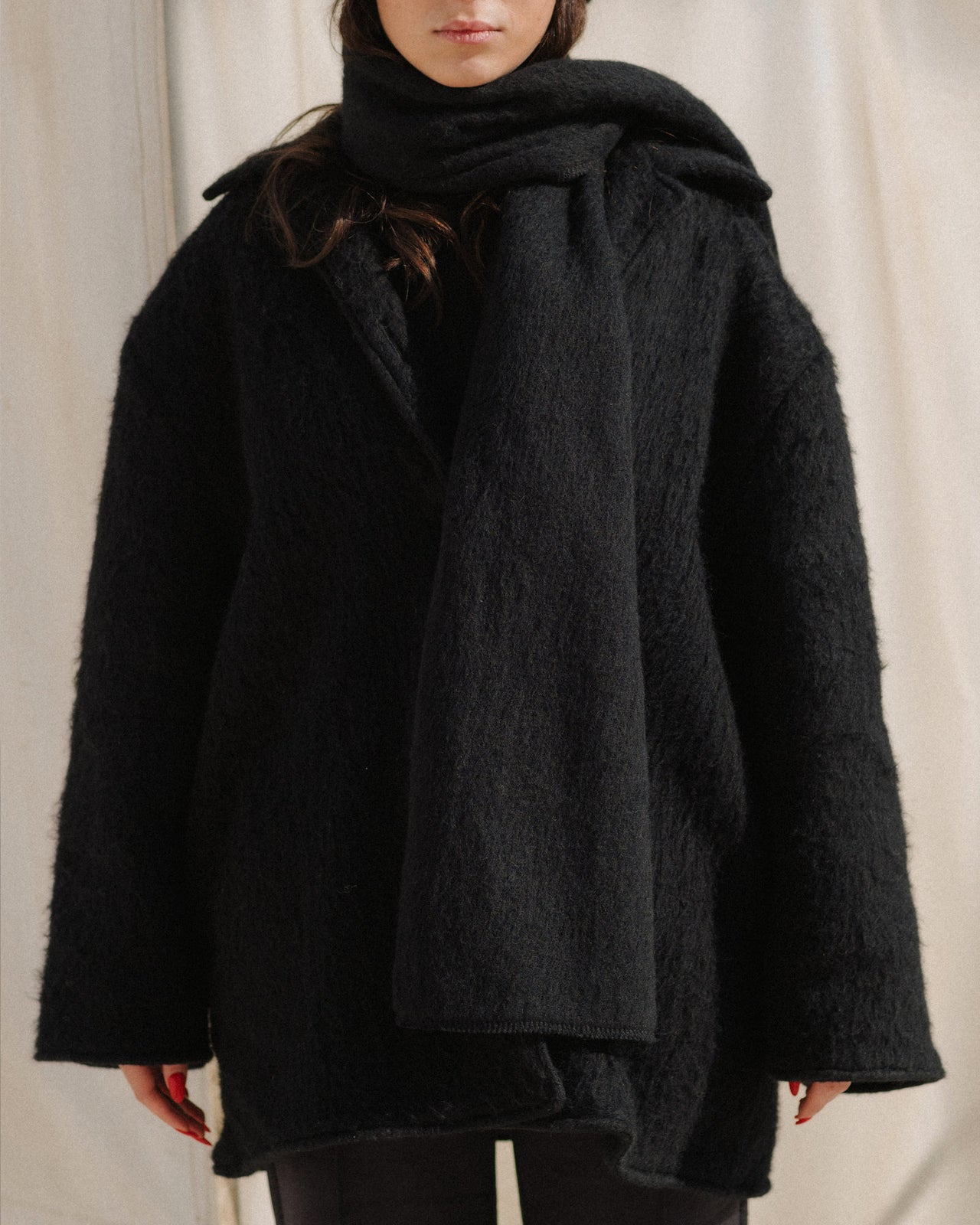 Ser Scarf - Brushed Wool - Black