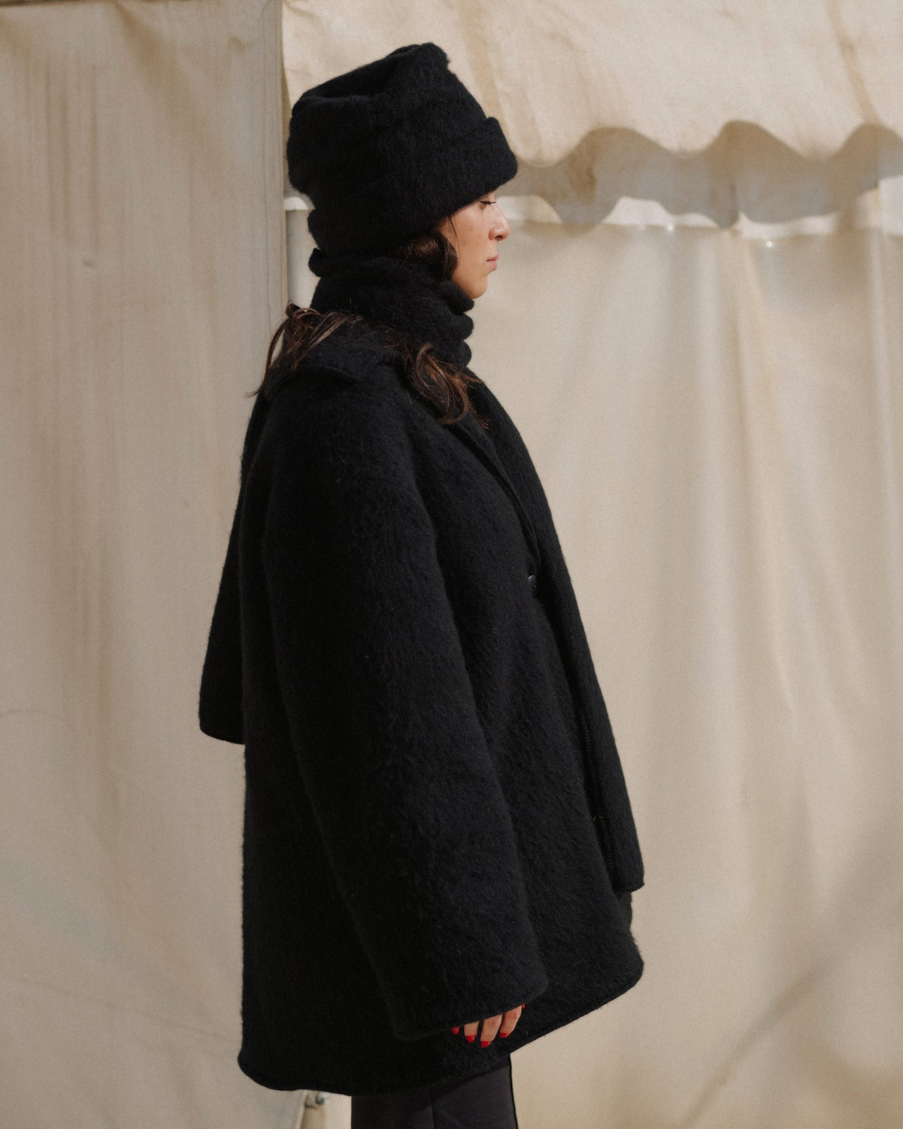 Ser Scarf - Brushed Wool - Black