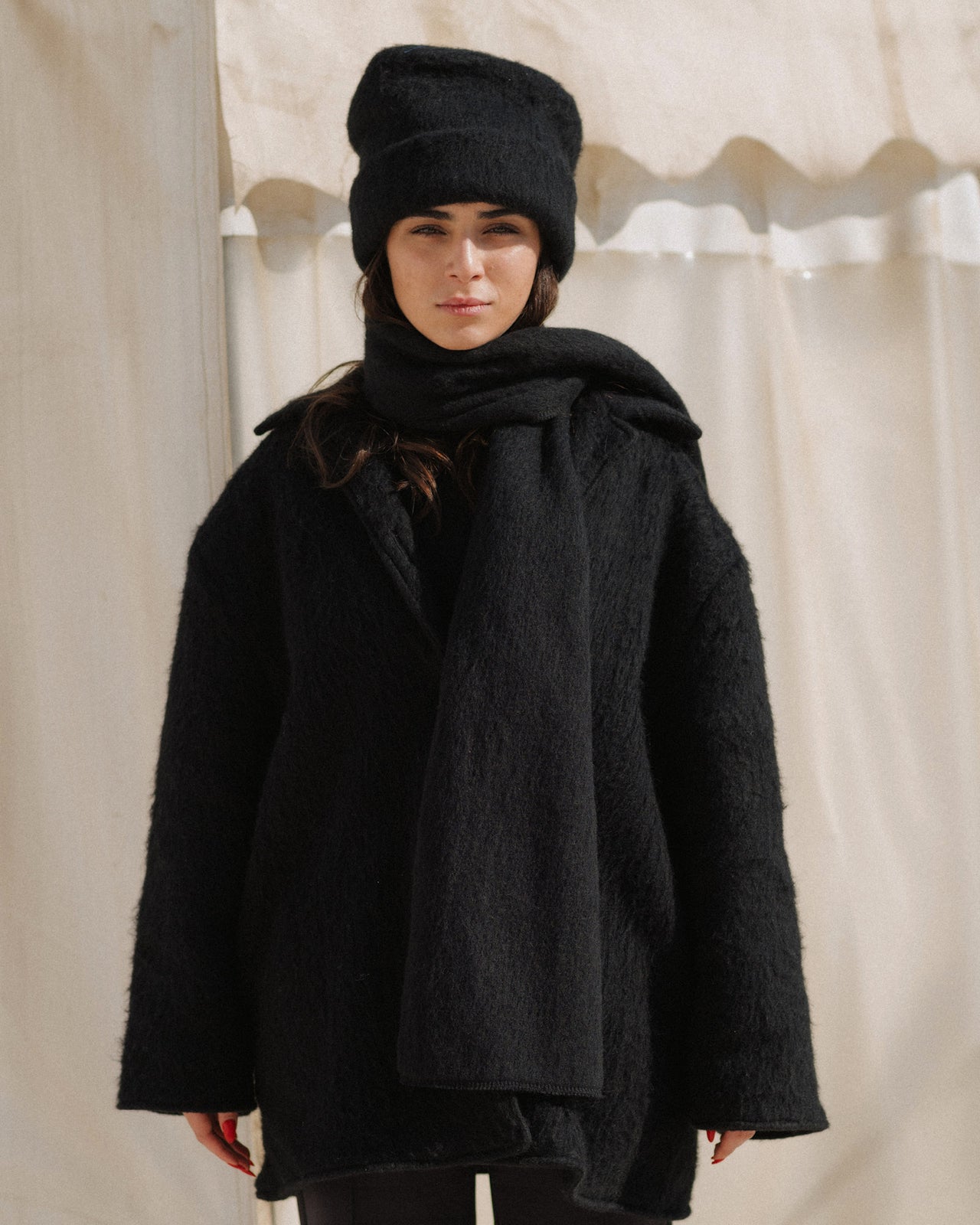 Ser Scarf - Brushed Wool - Black