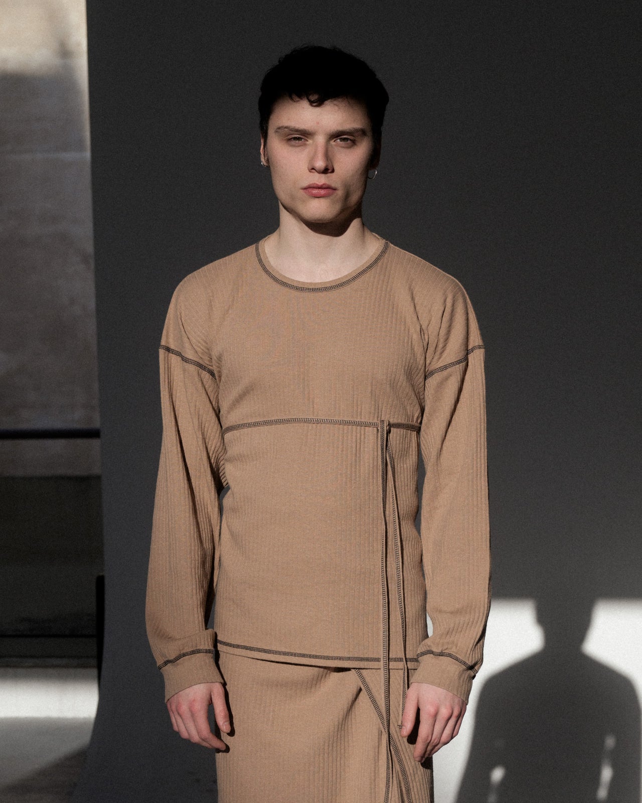 Shaw Punica Long Sleeve - Cotton Hemp Jersey - Brick / Black